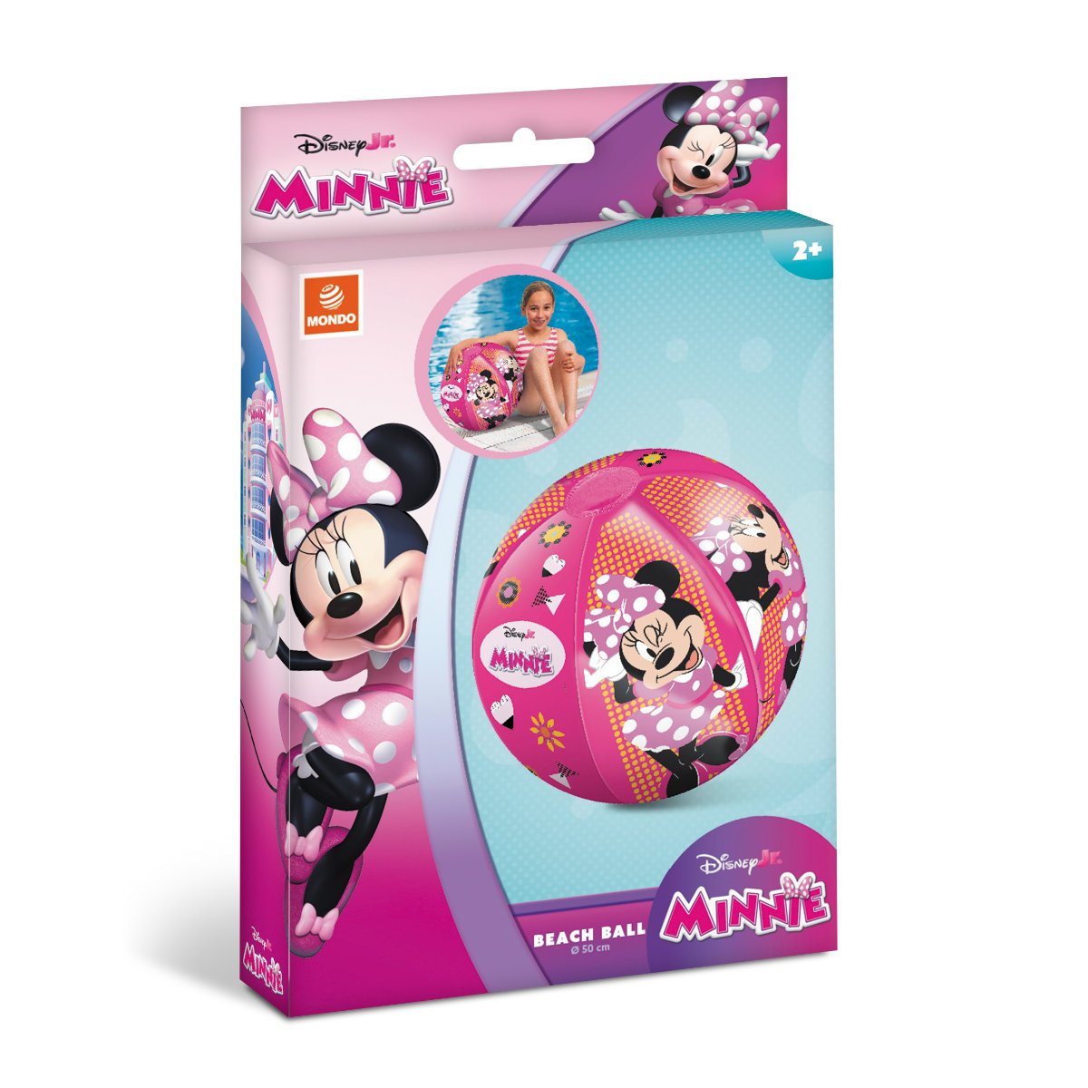 Mondo 50cm Disney Minnie Mouse Inflatable Beach Ball - Pink