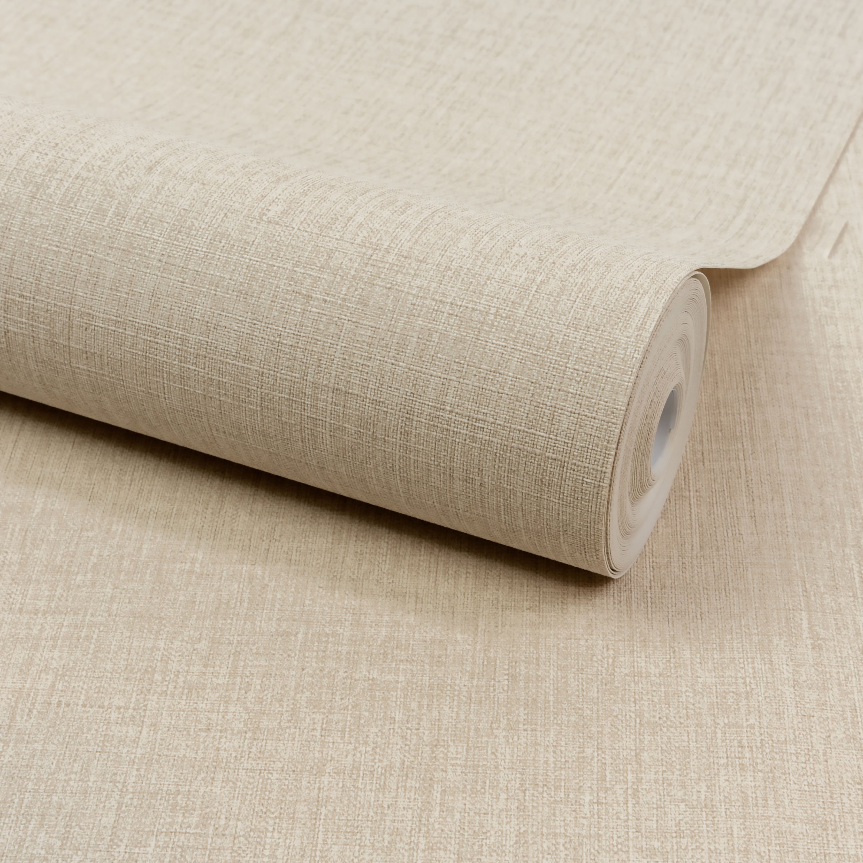 Grandeco Boutique Trente Linen Effect Embossed Wallpaper - Natural Linen