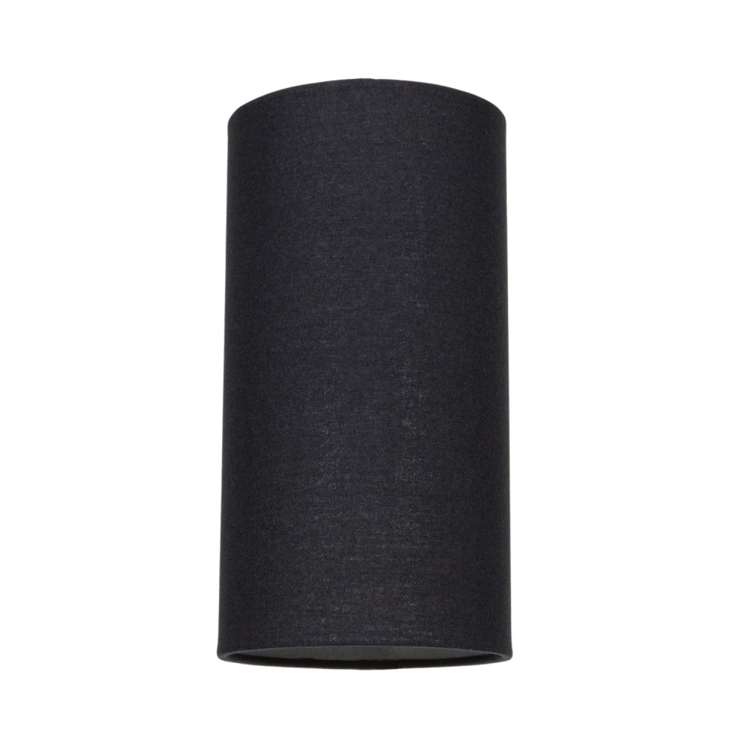 Happy Homewares Jet Black Linen Fabric Tall Cylindrical Lampshade - 13cm