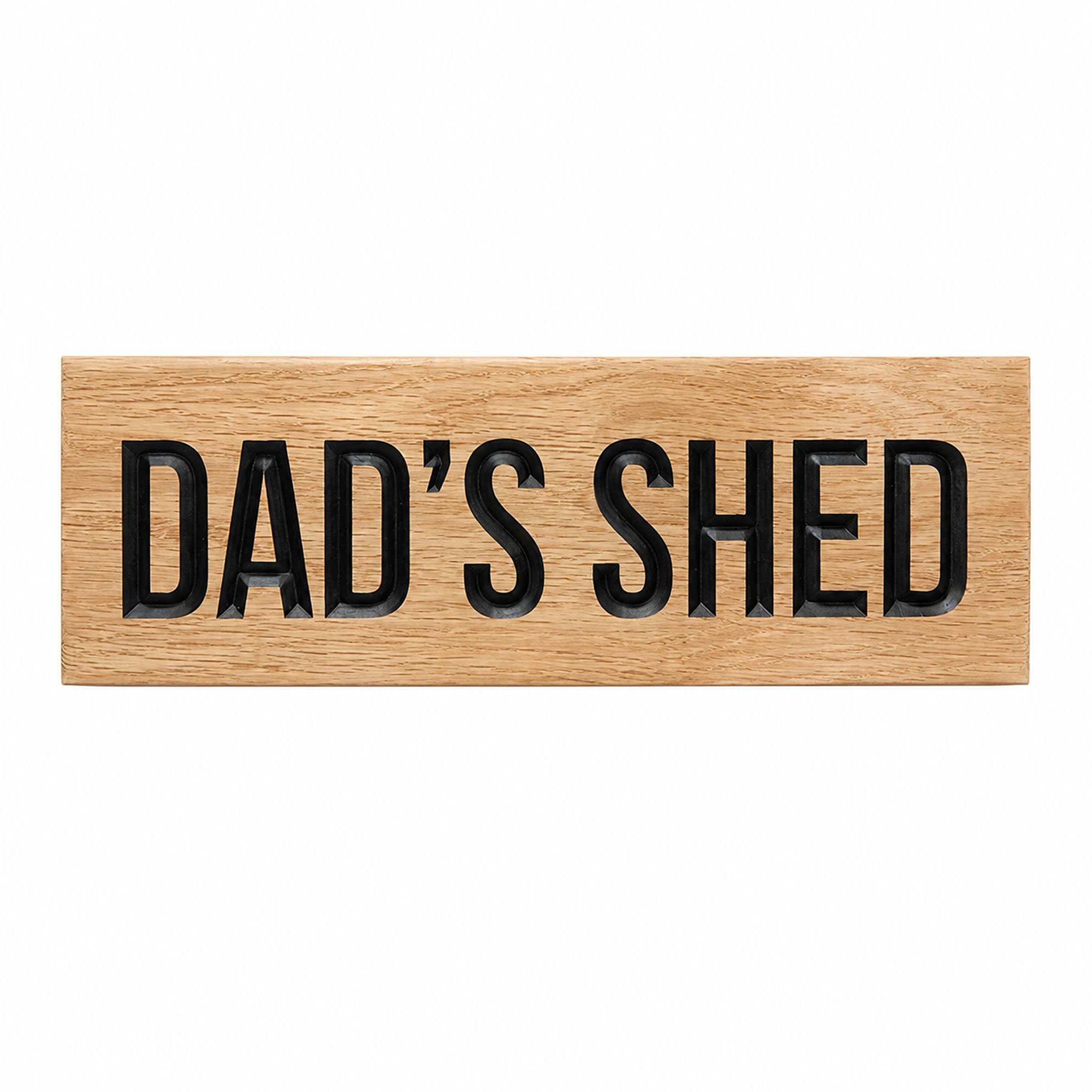 Peak Heritage Engraved Oak Sign - L30cm - Dad's Shed