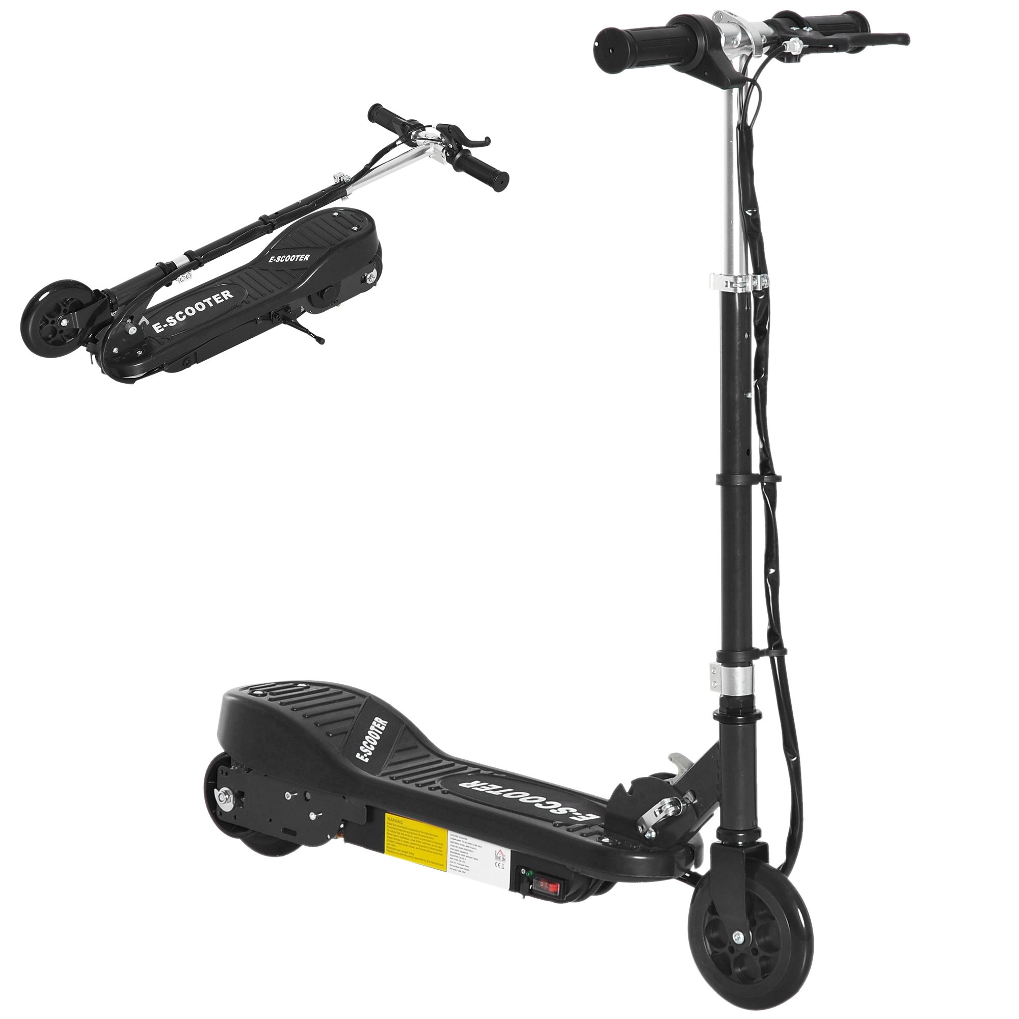 HOMCOM 120W 7 to 14 Years 5.5 Inch Foldable Kids Electric Scooter – Black