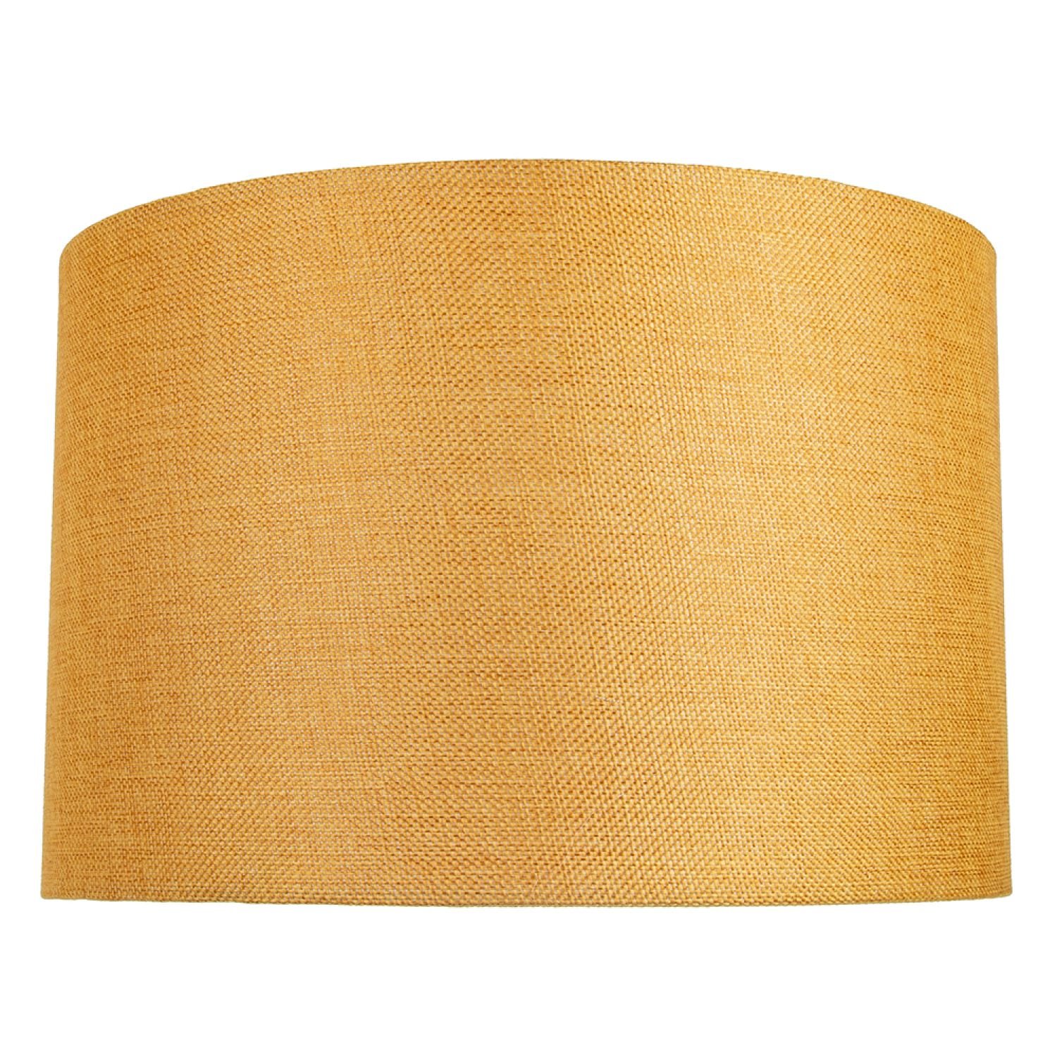 Happy Homewares Sleek Ochre Linen Fabric Drum Lampshade - 30cm