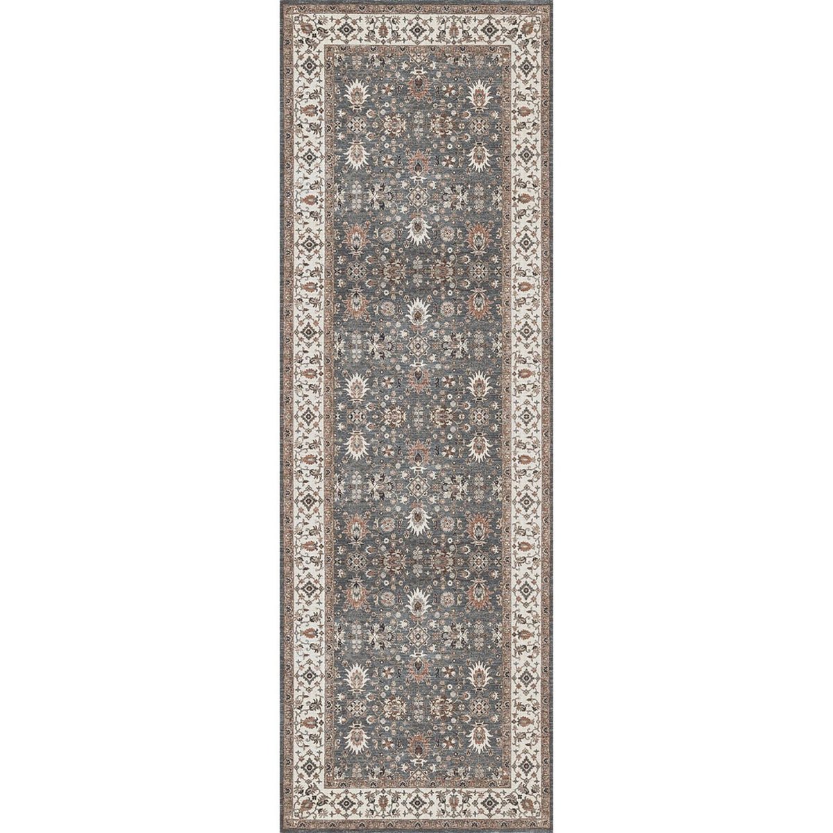 The Rugs Dark Grey Yasmin Persian Classic Runner Rug - 60 x 180cm