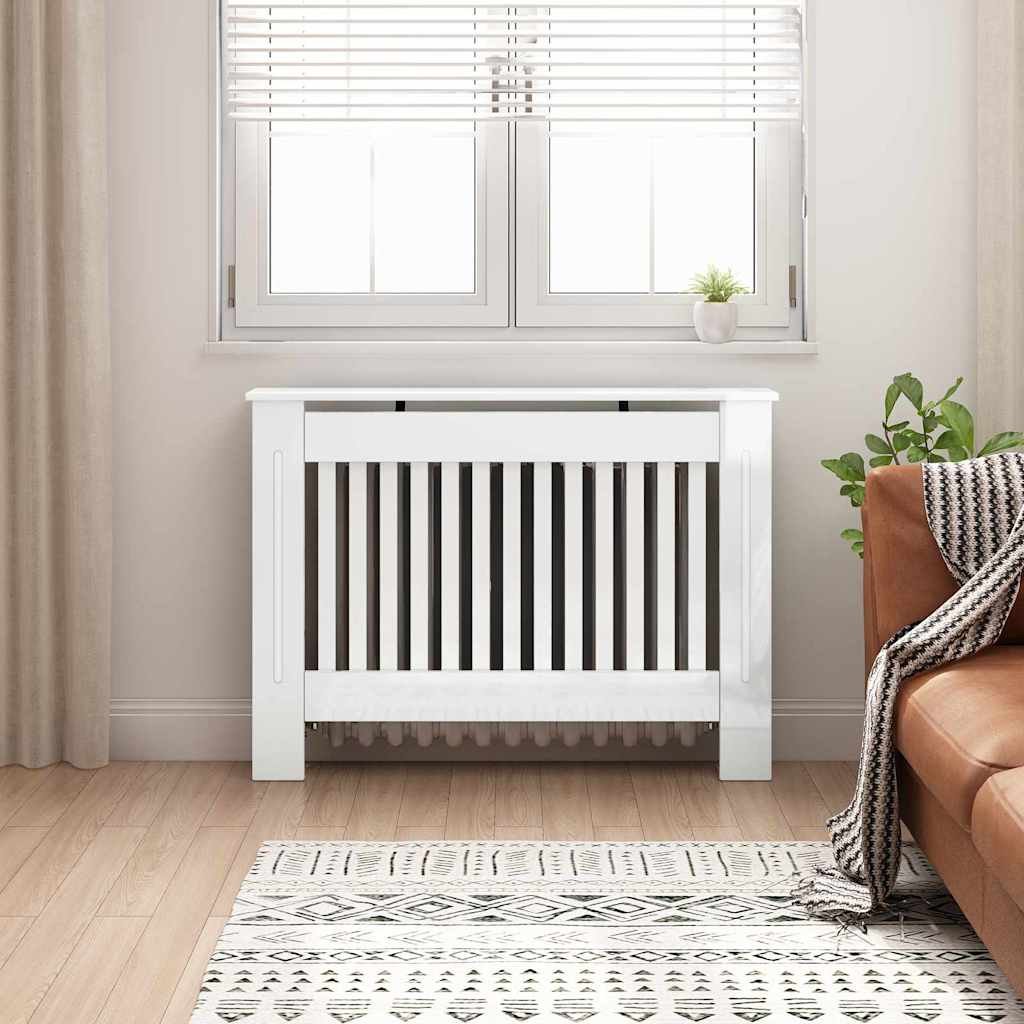 Walplus Engineered Wood Radiator Cover - High Gloss White - 112 x 19 x 81.5 cm