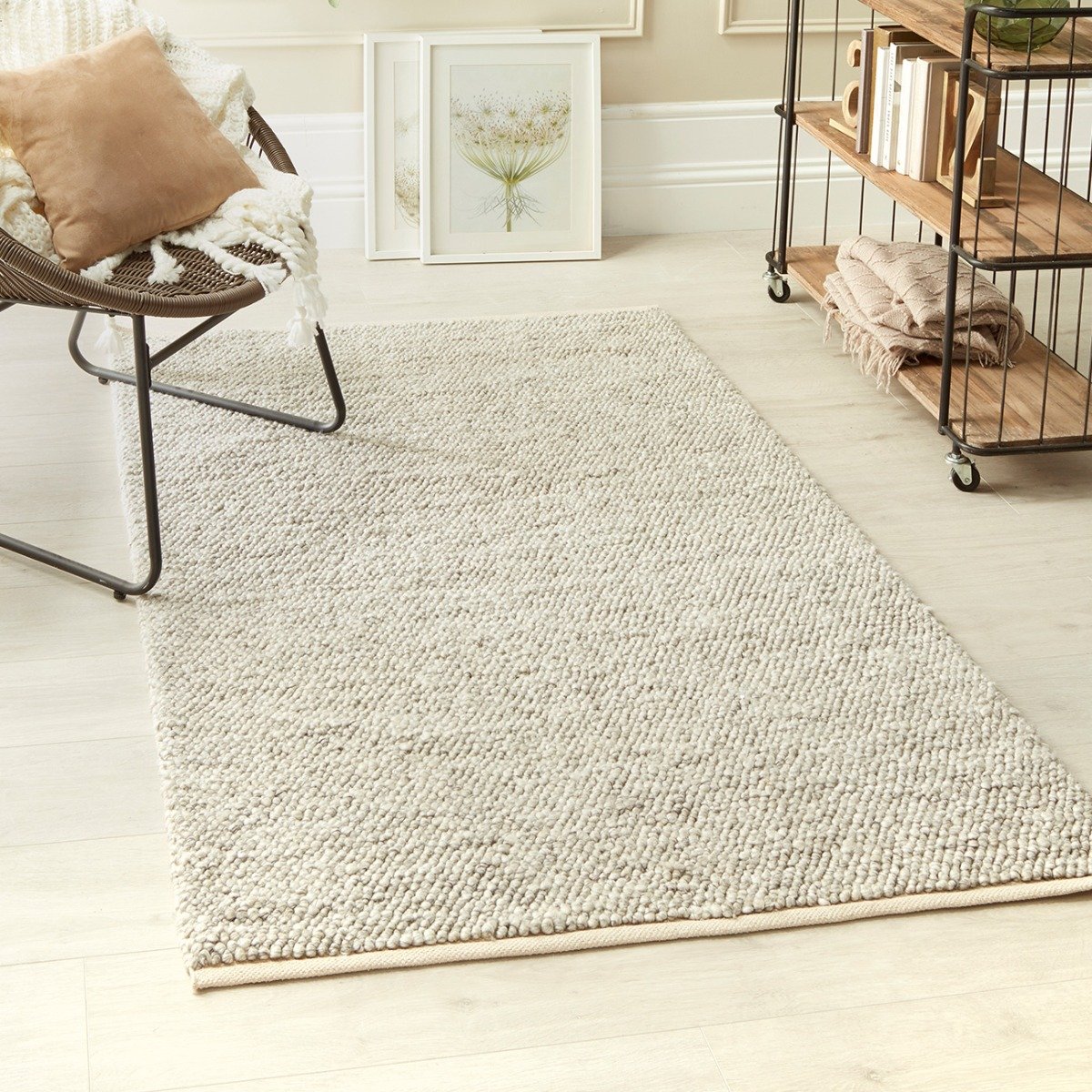 Mega Flooring Silver Modern Plain Rug - 160 x 230cm