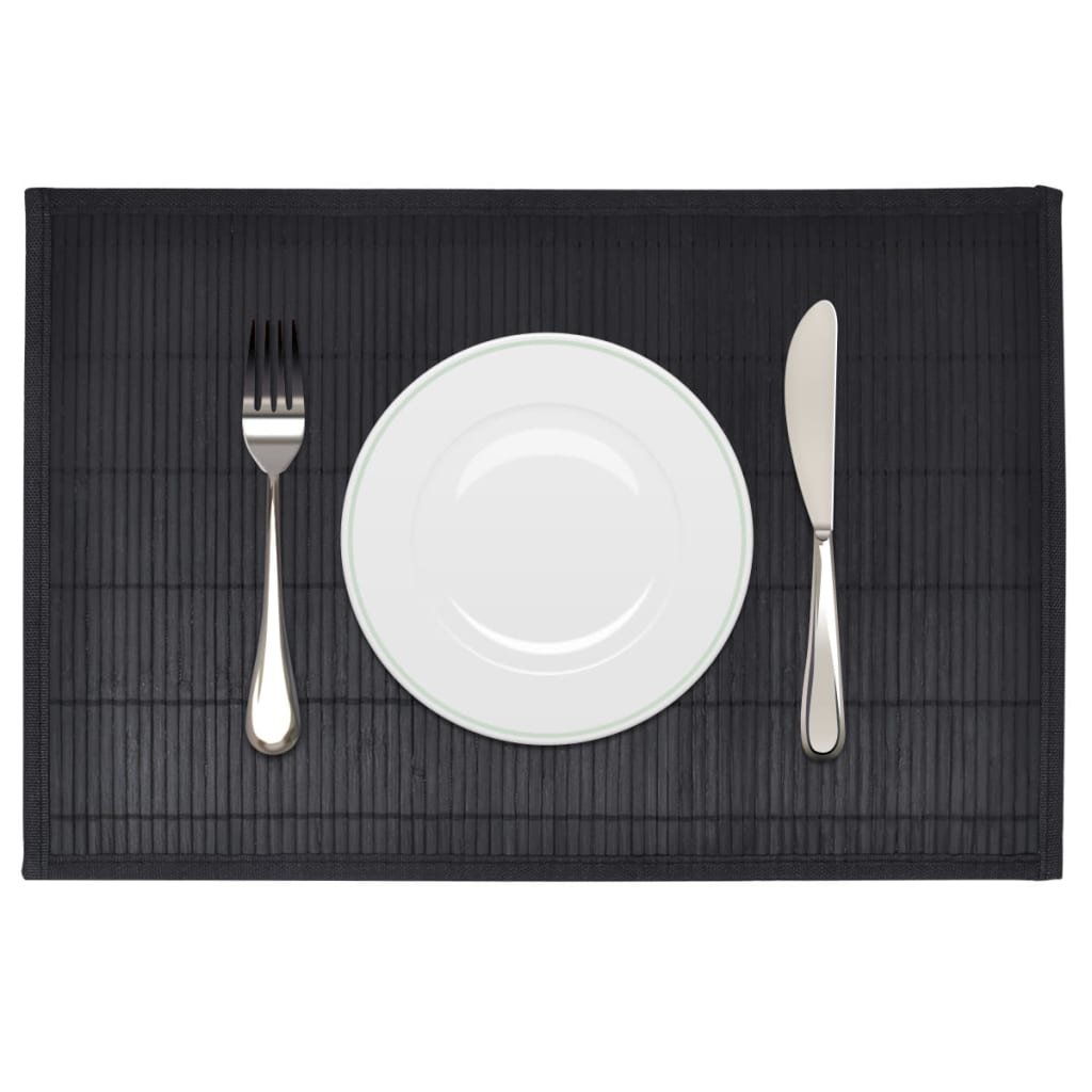 Walplus Bamboo Placemats - Black - 30 x 45 cm