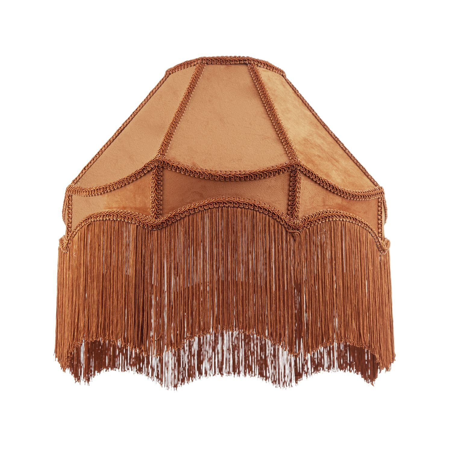 Happy Homewares Victorian Empire in Ochre with Tassels Lampshade - 40cm