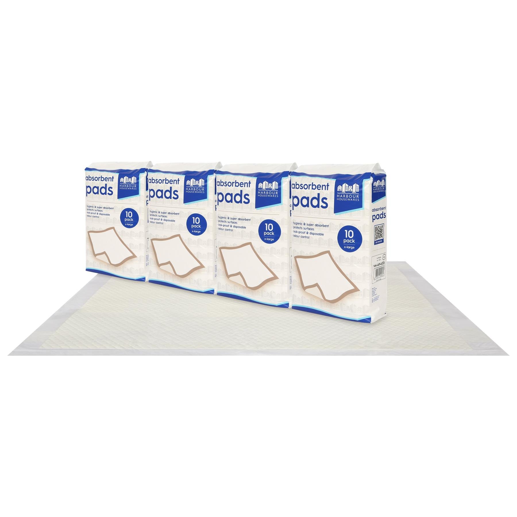 Harbour Housewares Disposable Incontinence Bed Pads - Pack of 40