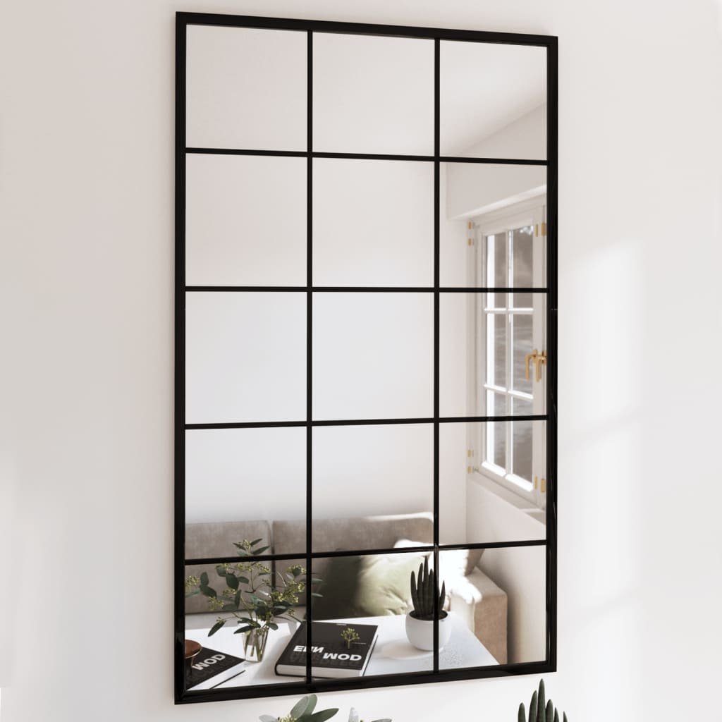 Walplus Pack of 3 Glass Wall Mirror - Black - 100 x 60 cm