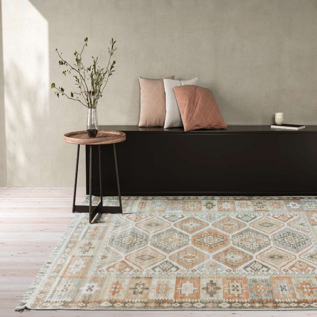 Mega Flooring Brown Traditional Bordered Rug - 160 x 230cm
