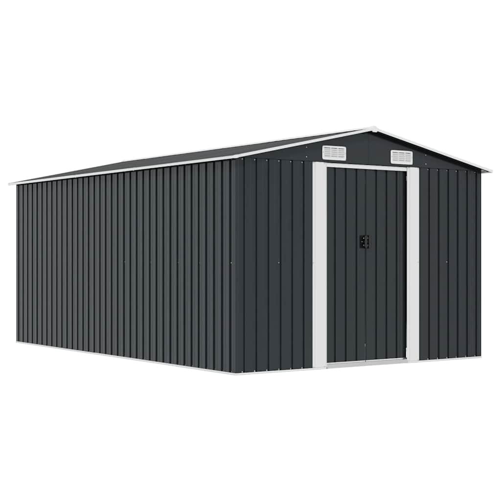 Walplus Garden Shed Large Garden Shed - Anthracite - 257 x 392 x 181 cm