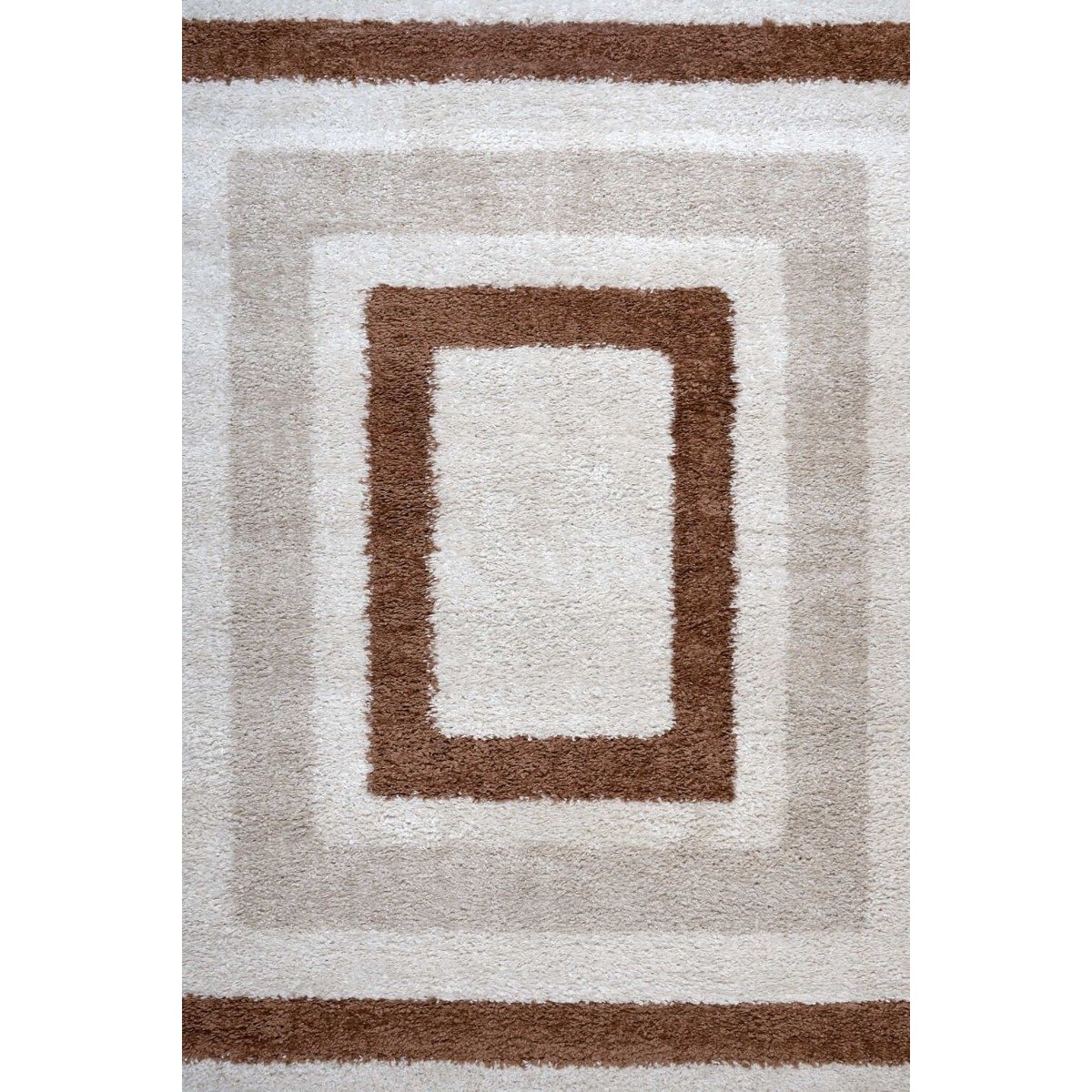 The Rugs Terracotta Moodi Border Shaggy Rug - 80 x 150cm