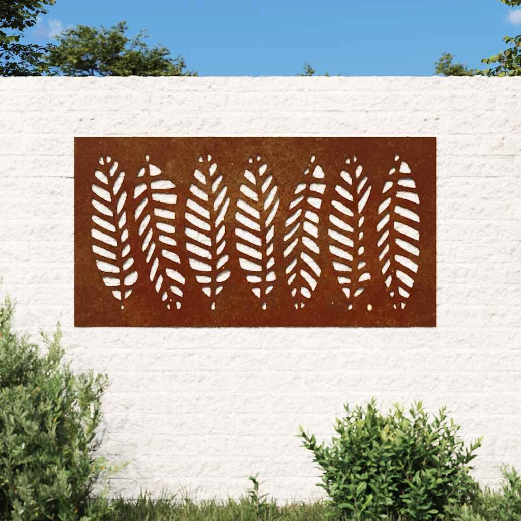 Walplus Palm Leaf Design Garden Wall Decoration - Rusty - 105 x 55 x 0.7 cm