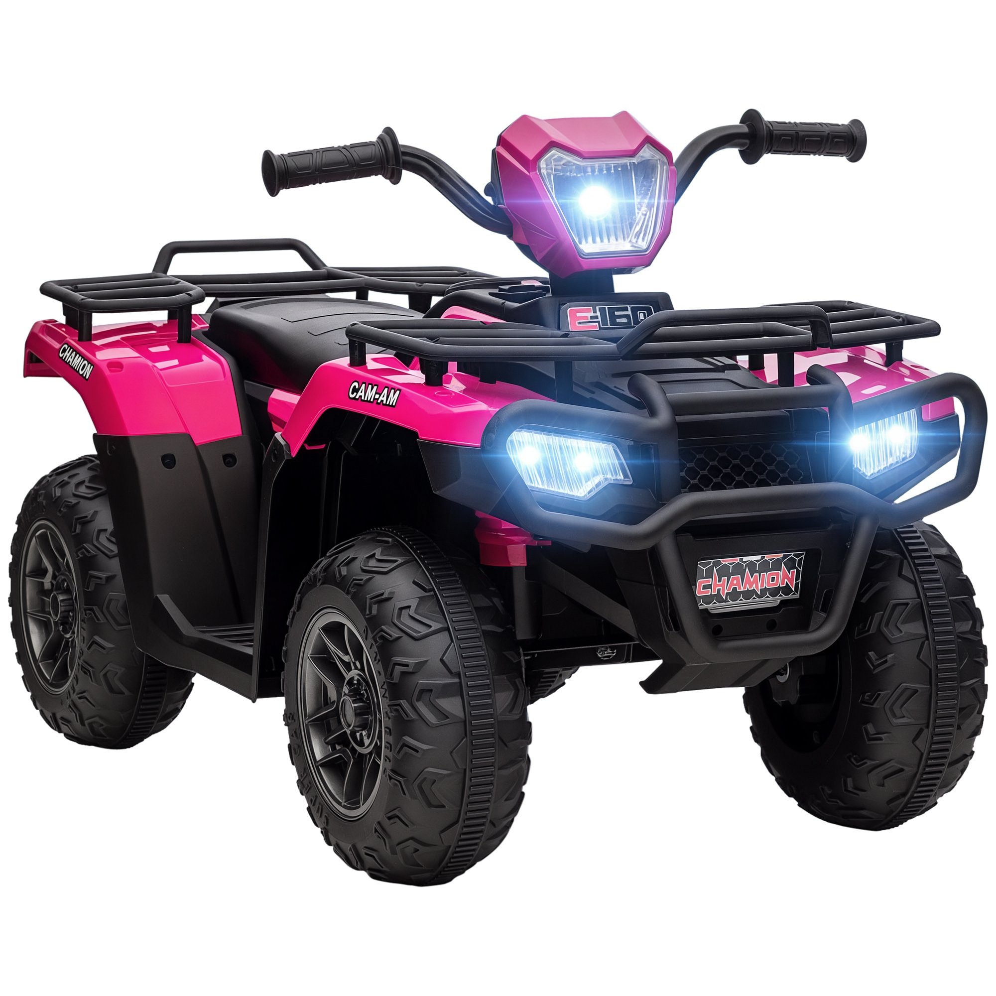 HOMCOM 12V Ages 3 to 5 Music LED Lights Electric Ride On Quad Bike – Pink