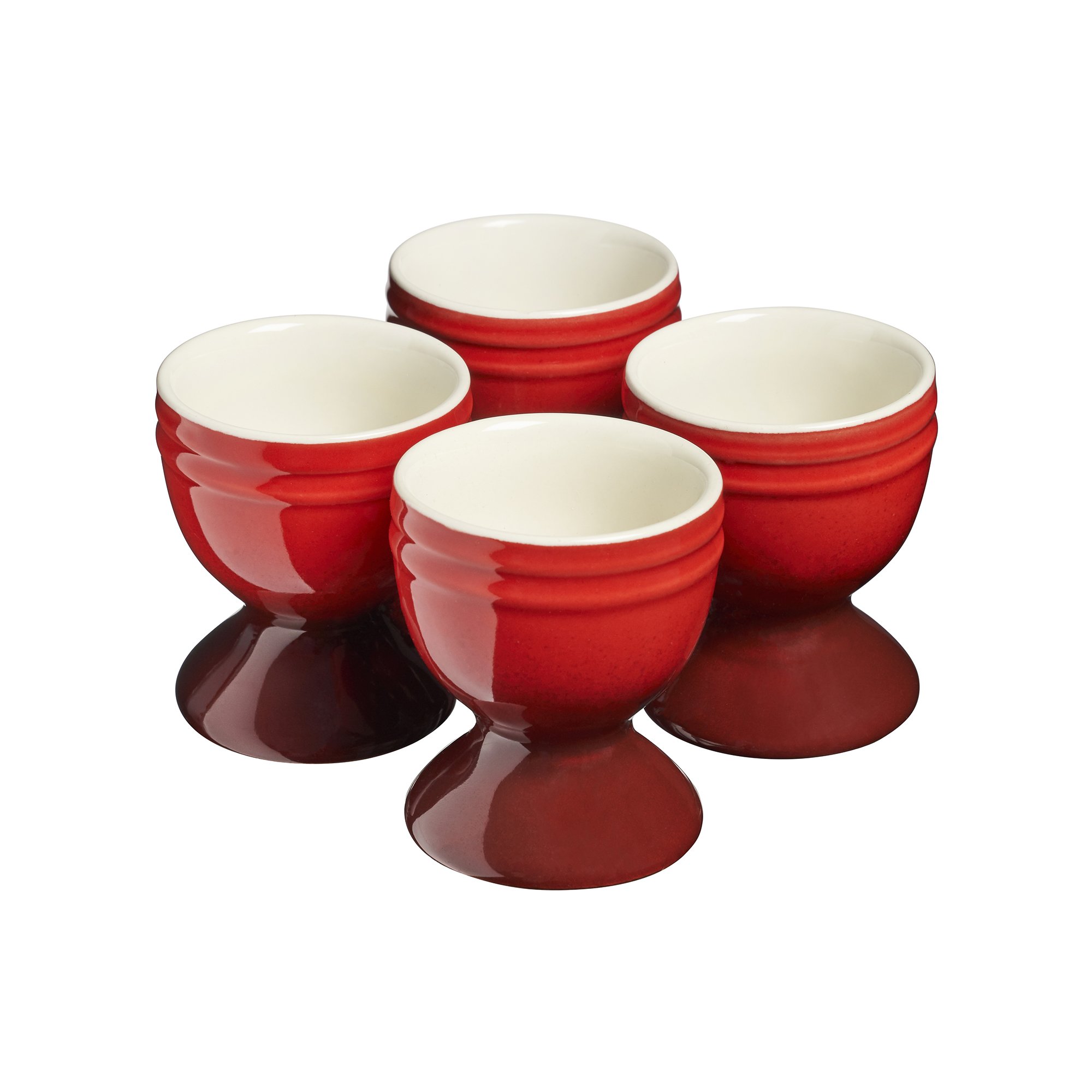 Cooks Professional 4 Piece Stoneware Egg Cup Set - Red