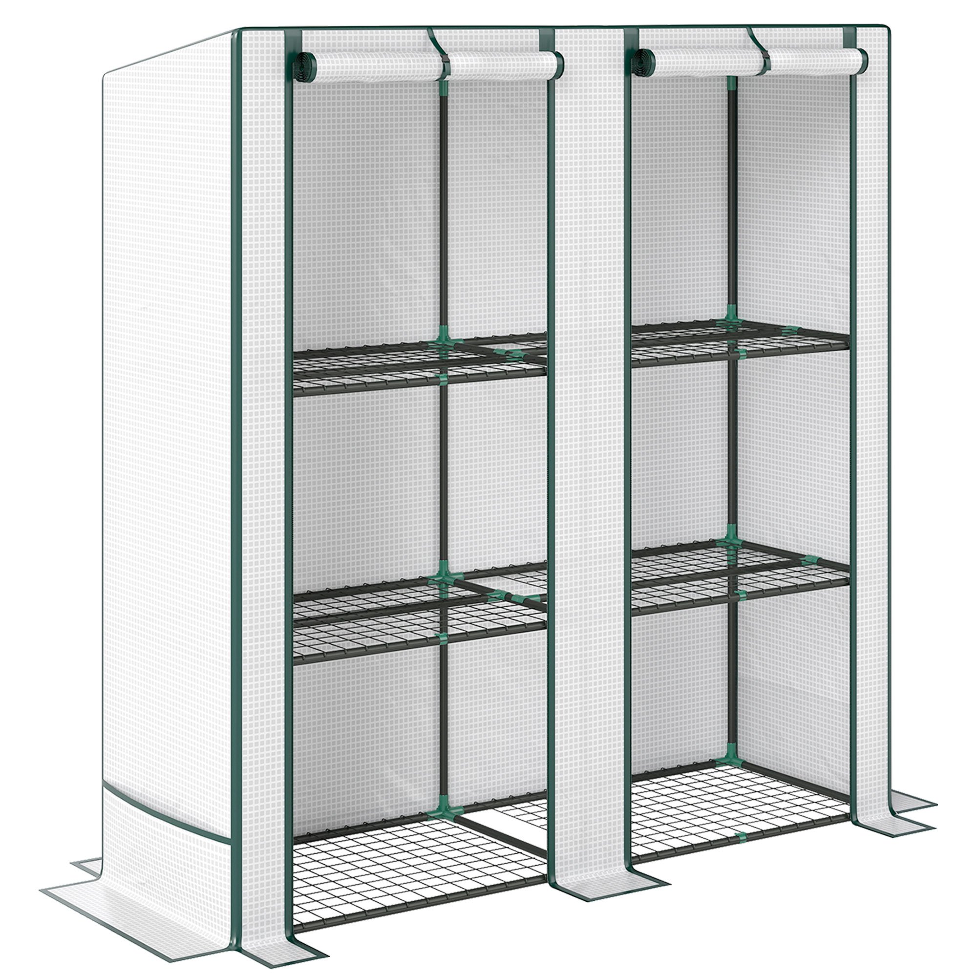 Outsunny Lean-to Polyethylene Mini Greenhouse – Green