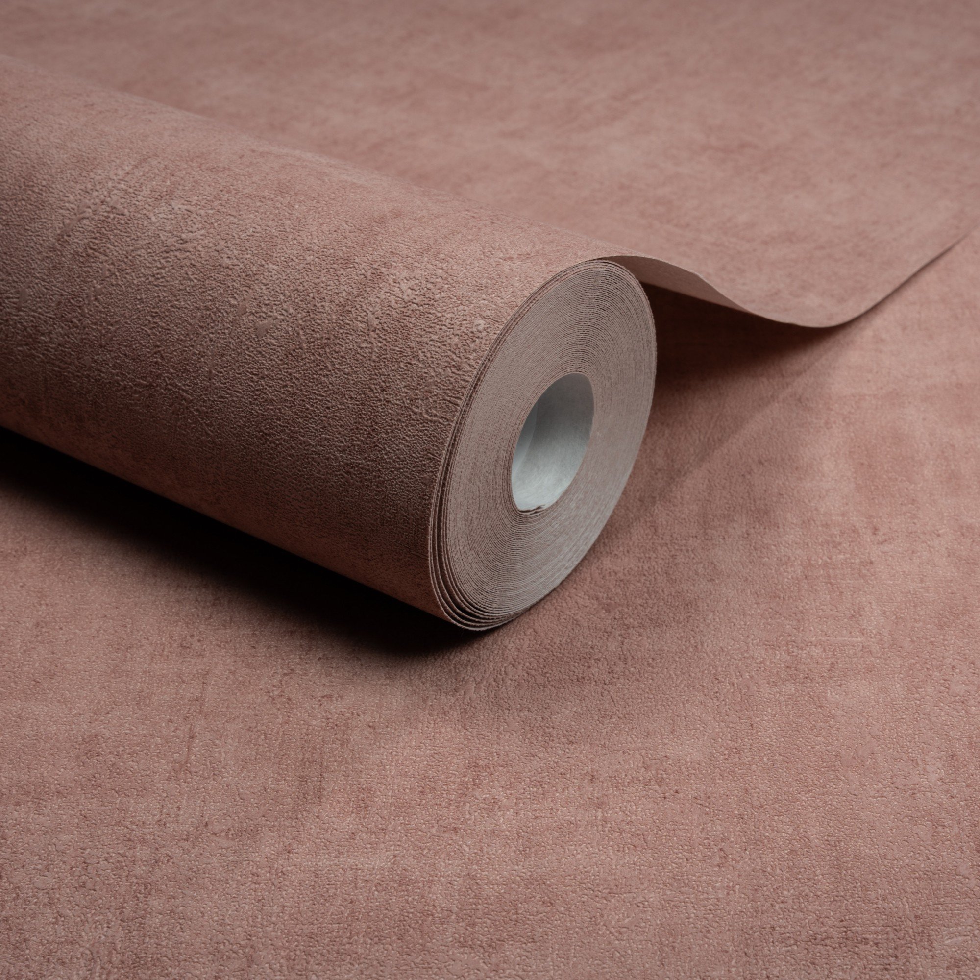 Grandeco Annabella Distressed Limewash Plaster Textured Wallpaper - Blush Pink