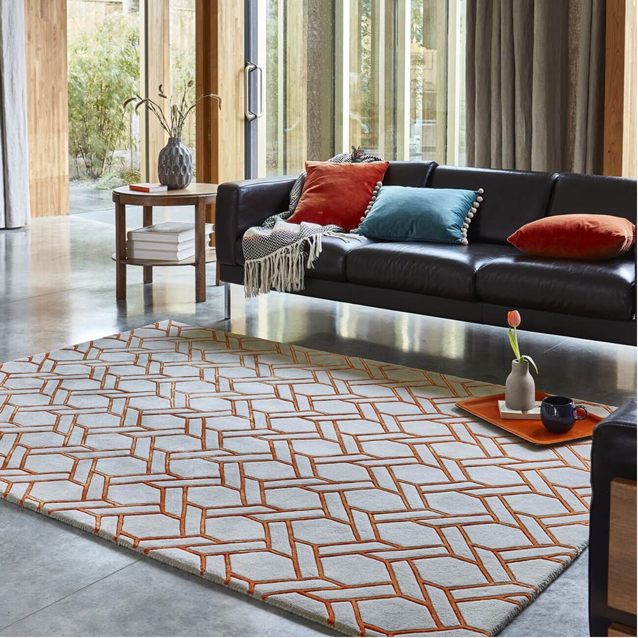 Mega Flooring Silver Handmade Chequered Rug - 120 x 170cm