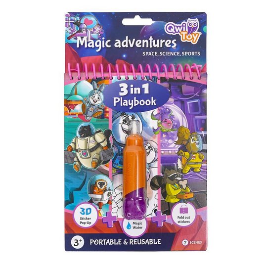 QwiToys Magic Water 3-in-1 Reusable Playbook - Magic Adventures