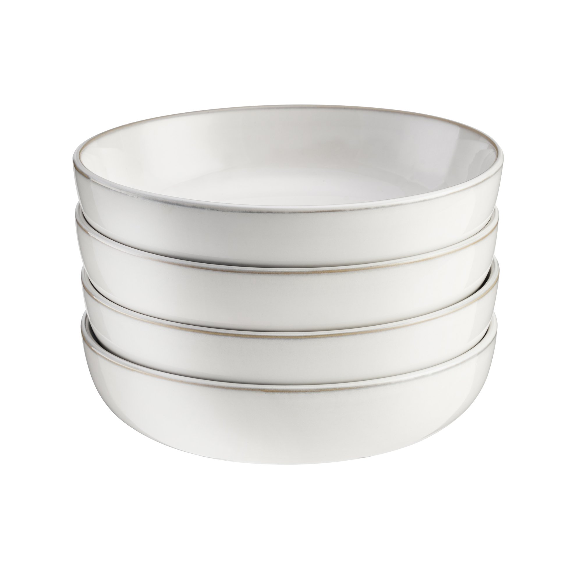 Cooks Professional Set of 4 20cm Nordic Stoneware Pasta Bowls - White