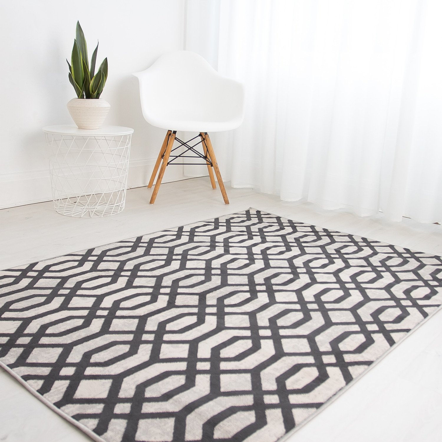 DS Living Bellagio Patterned Rug - Beige & Anthracite - 150x80cm