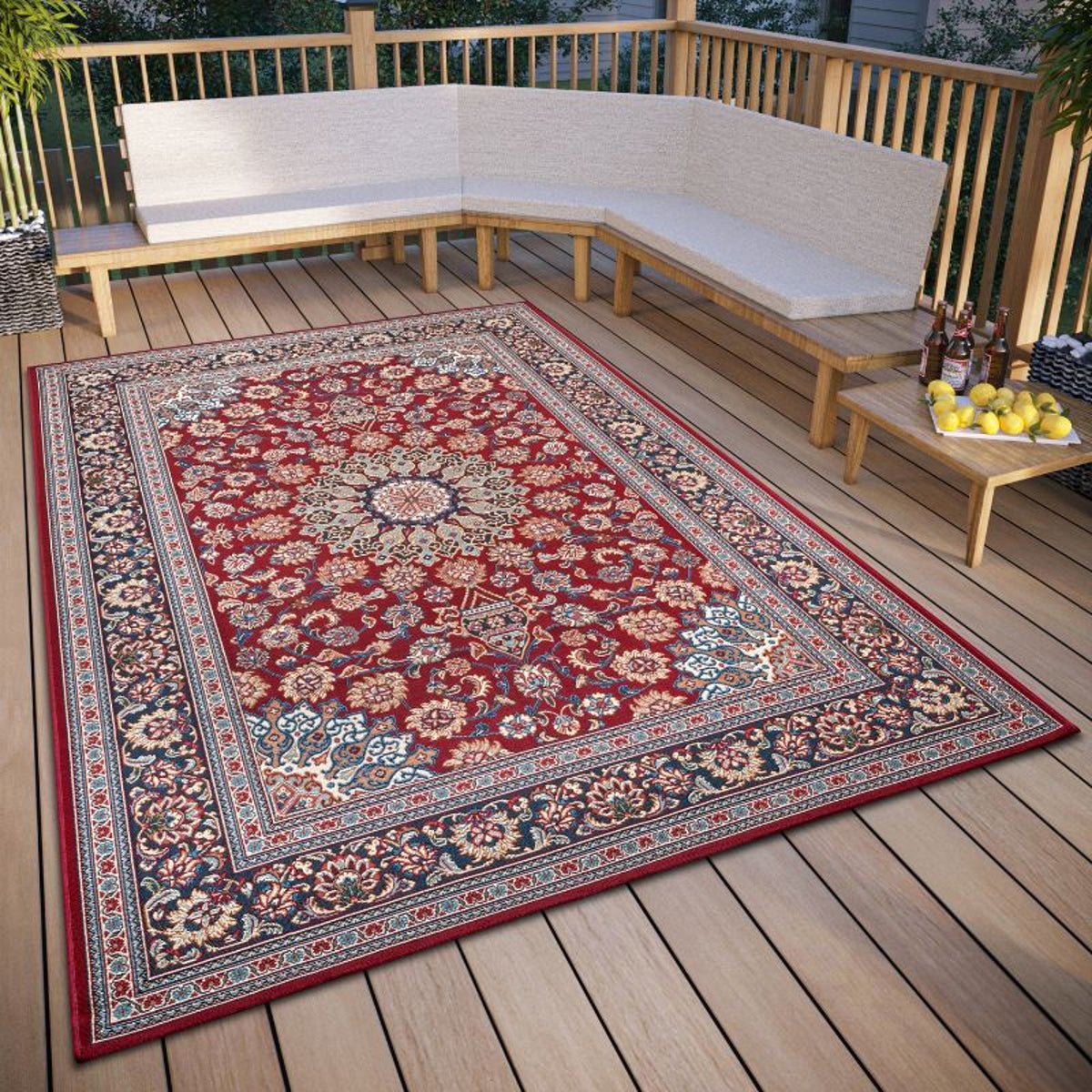 Hanse Home Blue and Red Kadi Indoor Outdoor Rug - 160 x 235cm