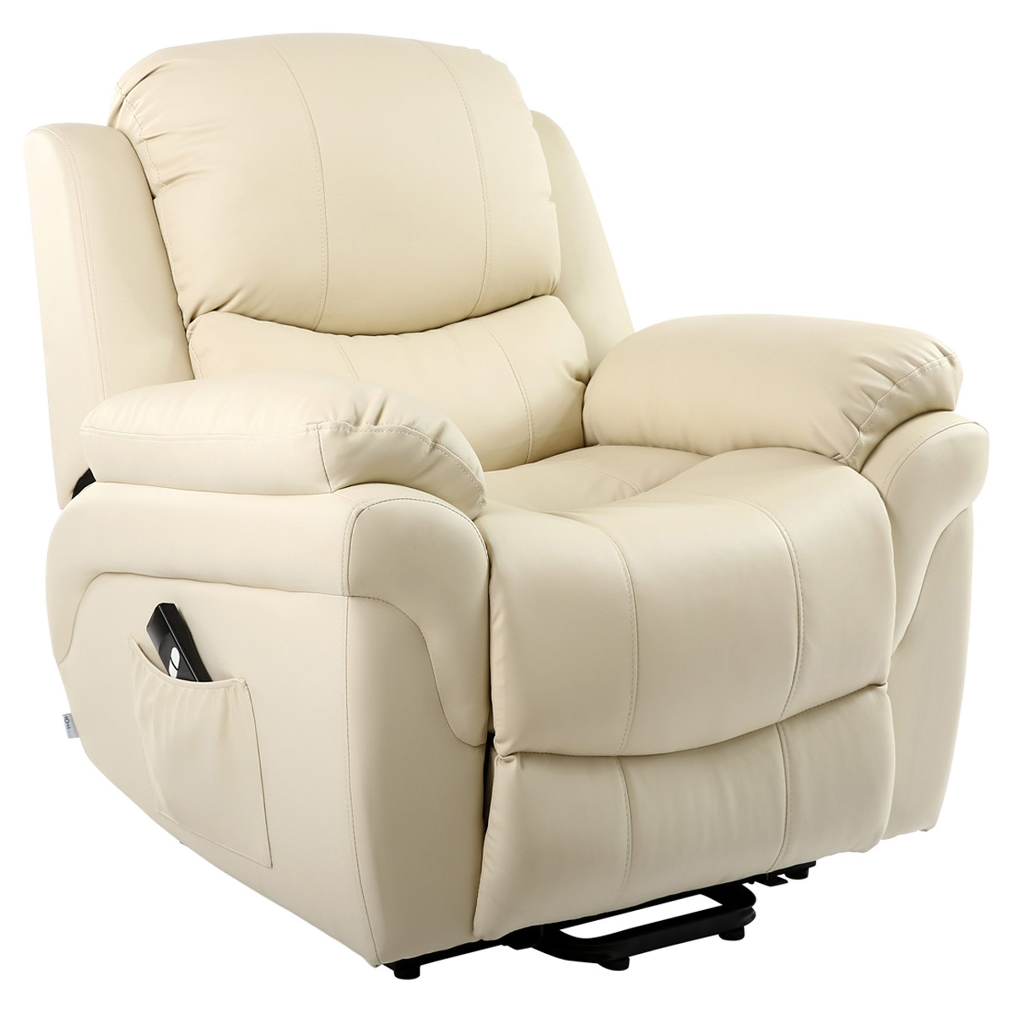 Furniture Online Madison Single Motor Electric Rise Recliner Lift Chair - Cream