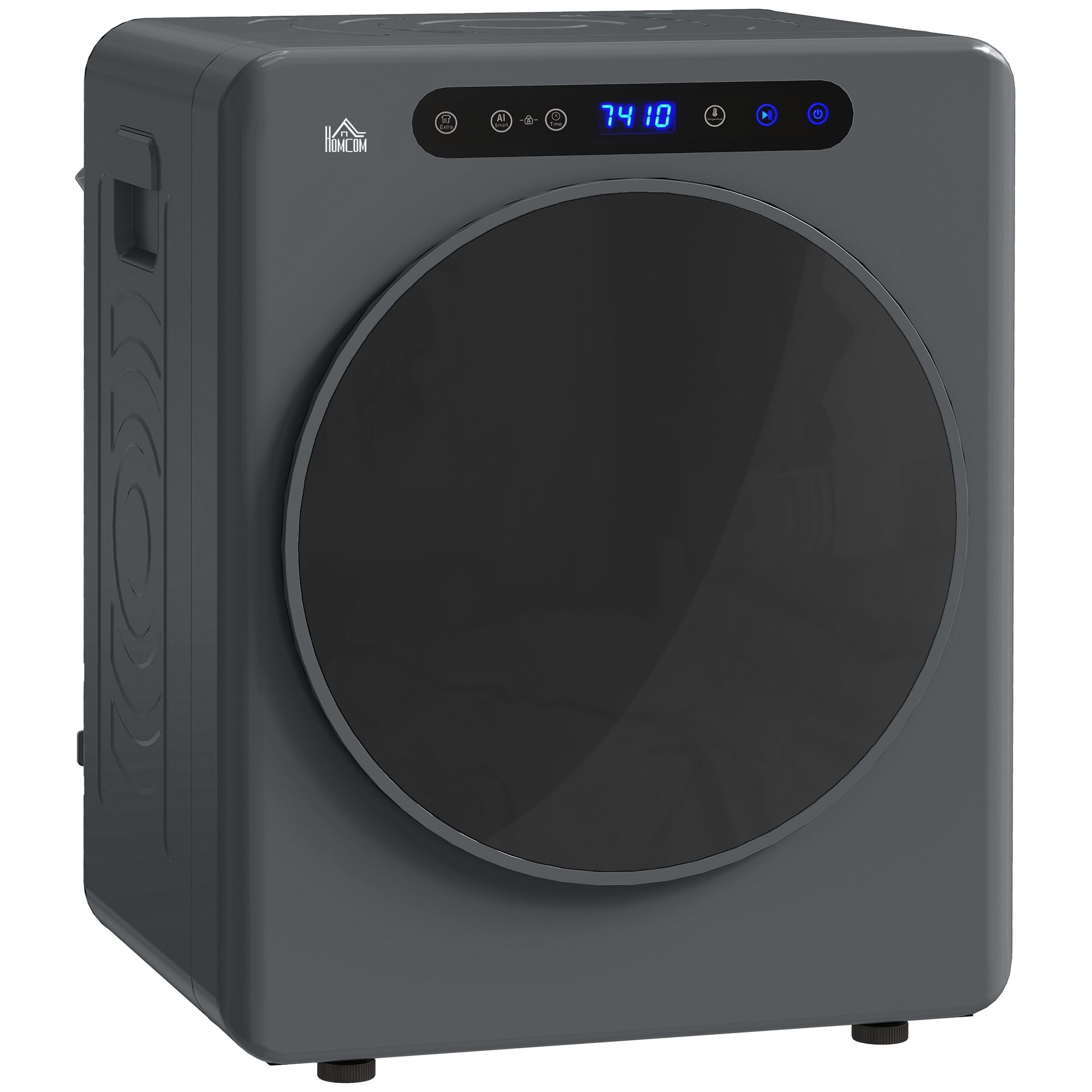 HOMCOM 5kg Vented Tumble Dryer with Stainless Steel Anti-Crease Drum - Grey