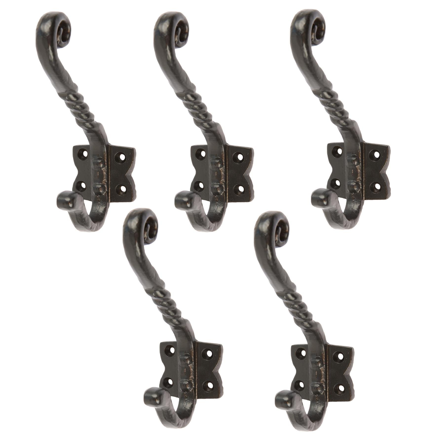 Hammer & Tongs Twisted Scroll Hat & Coat Hook - Pack of 5