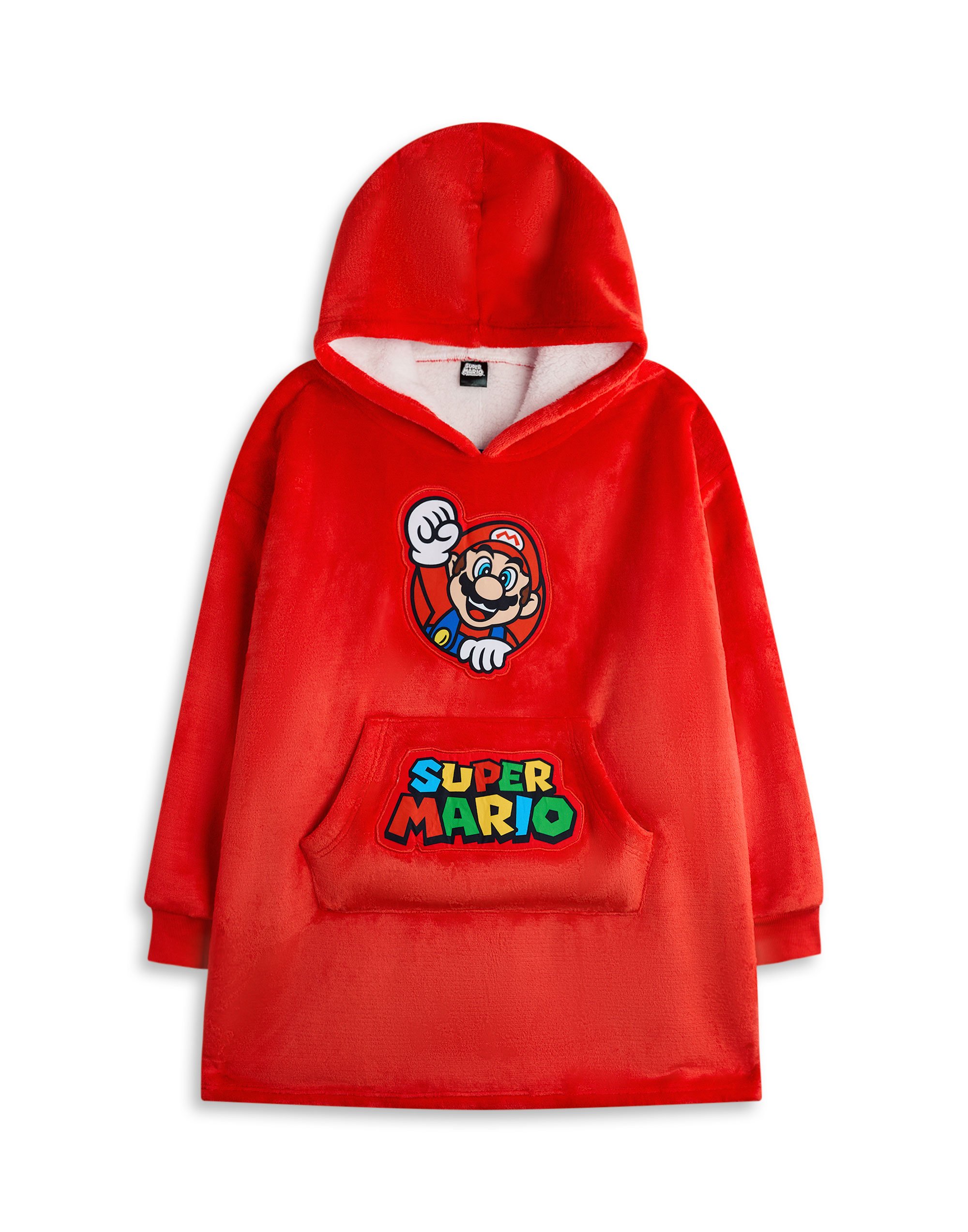 Nintendo Mario Kids Boys Blanket Hoodie 6-8 Years - Red