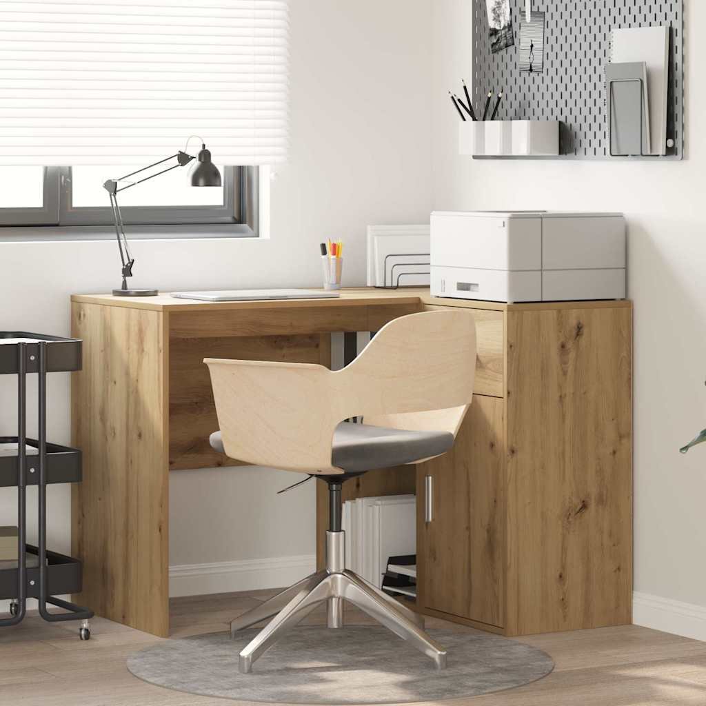 Walplus Drawer Shelf Corner Desk - Oak - 102 x 88 x 75 cm