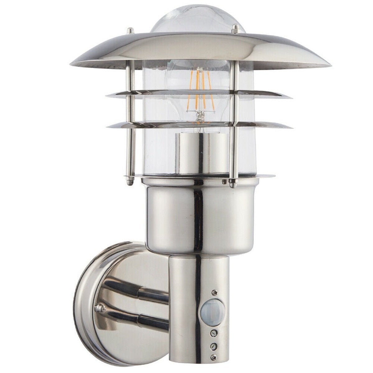Loops Direct 32.5cm High Stainless Wall Light - Polished Stainless Steel
