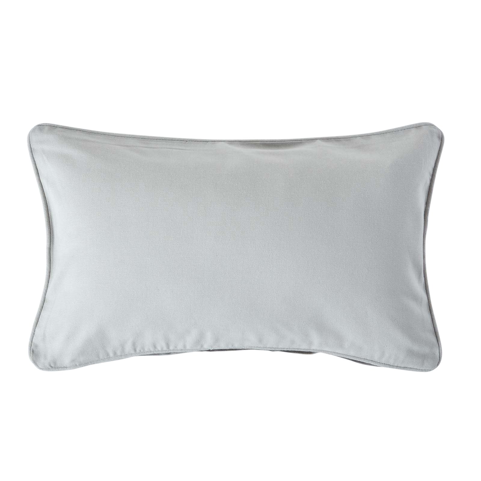 Homescapes Grey Cotton Plain Rectangular Cushion Cover - 30 x 50 cm