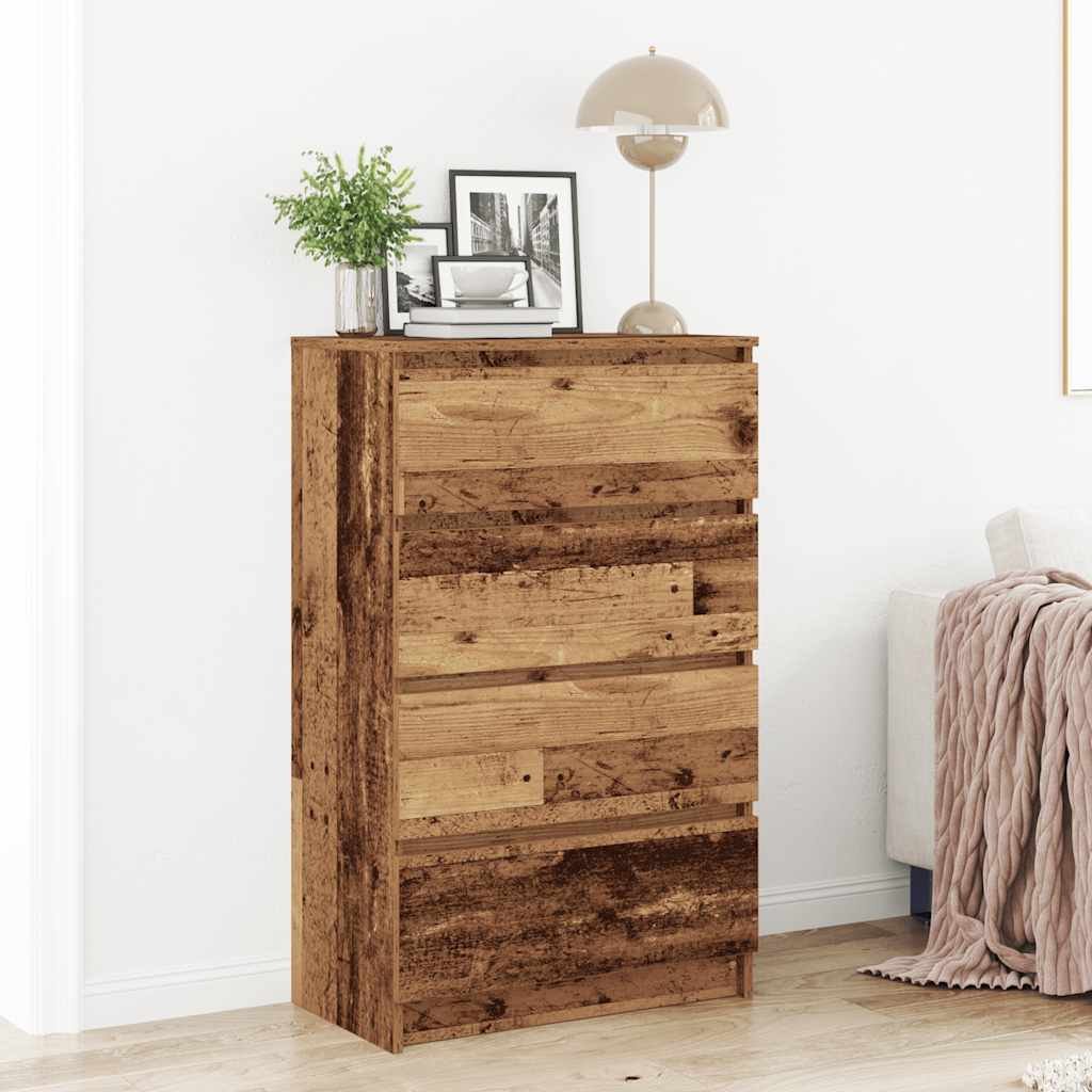 Walplus Engineered Wood Sideboard - Old Wood - 60 x 35 x 98.5 cm