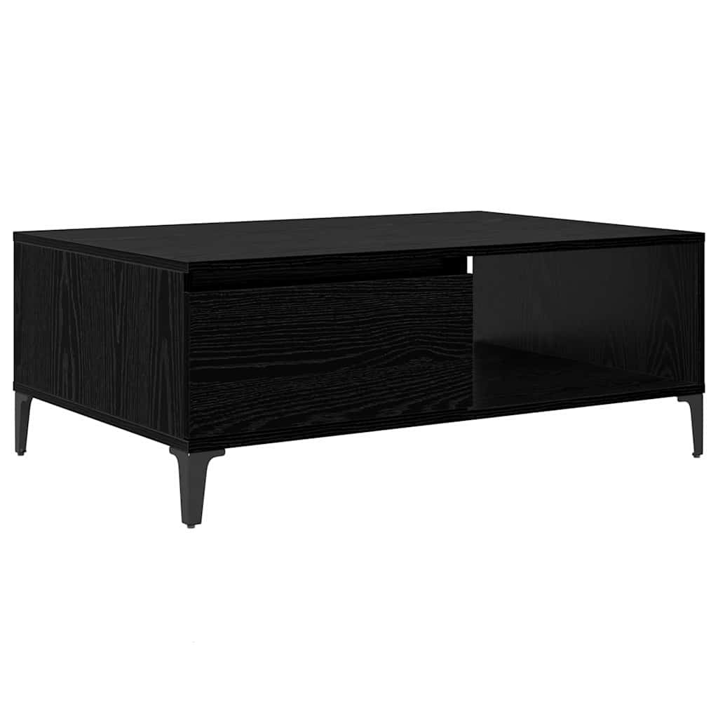 Walplus 1 Shelf Engineered Wood Coffee Table - Black Oak - 90 x 60 x 35 cm