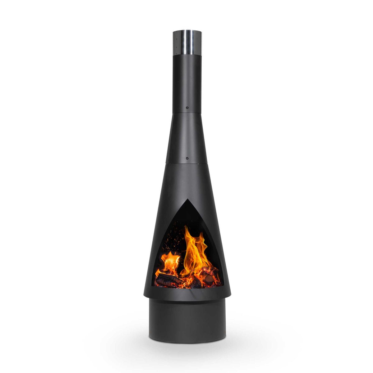 Dellonda Conical Chiminea - Black Steel