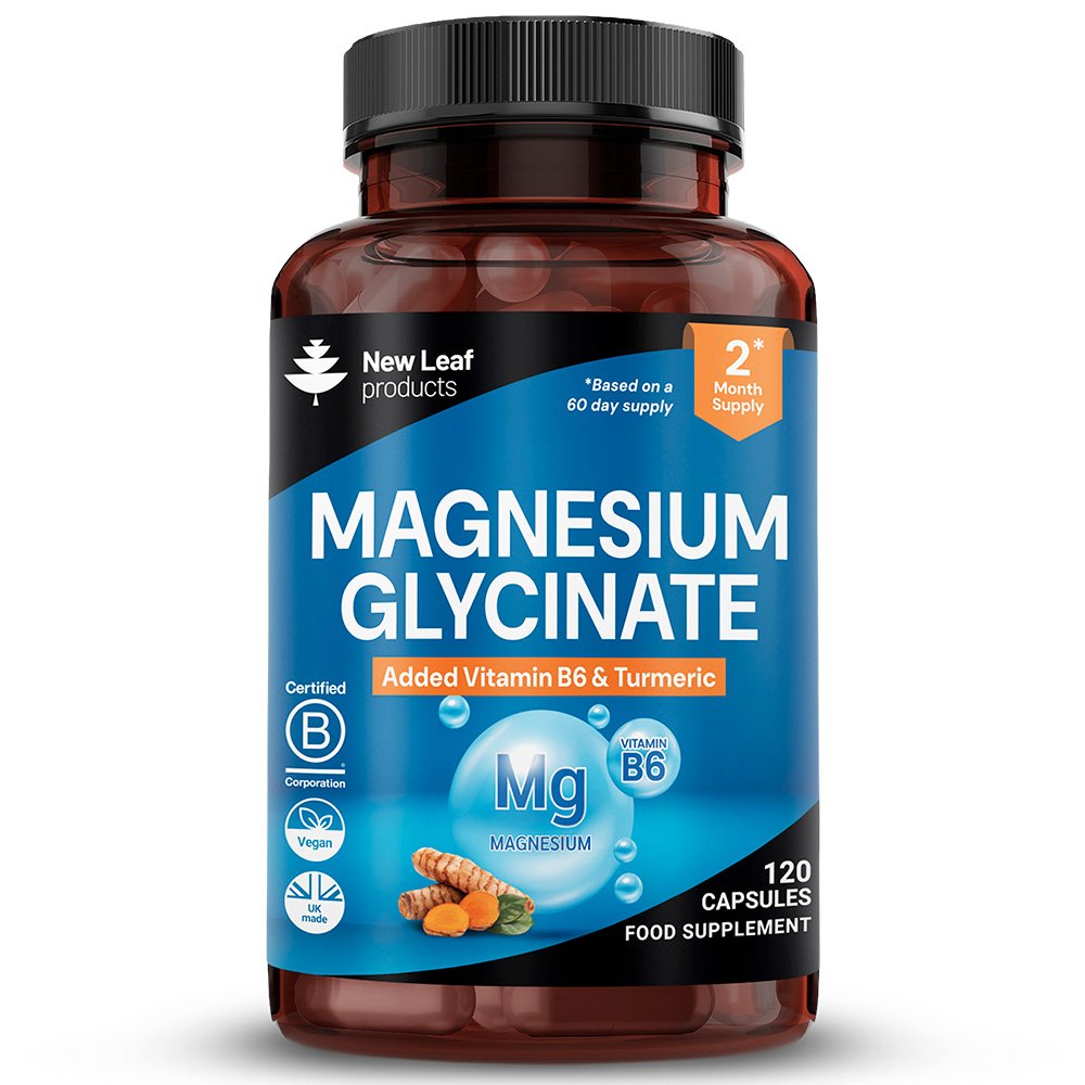 New Leaf Magnesium Glycinate + Vitamin B6 & Turmeric 2300mg - 120 Capsules