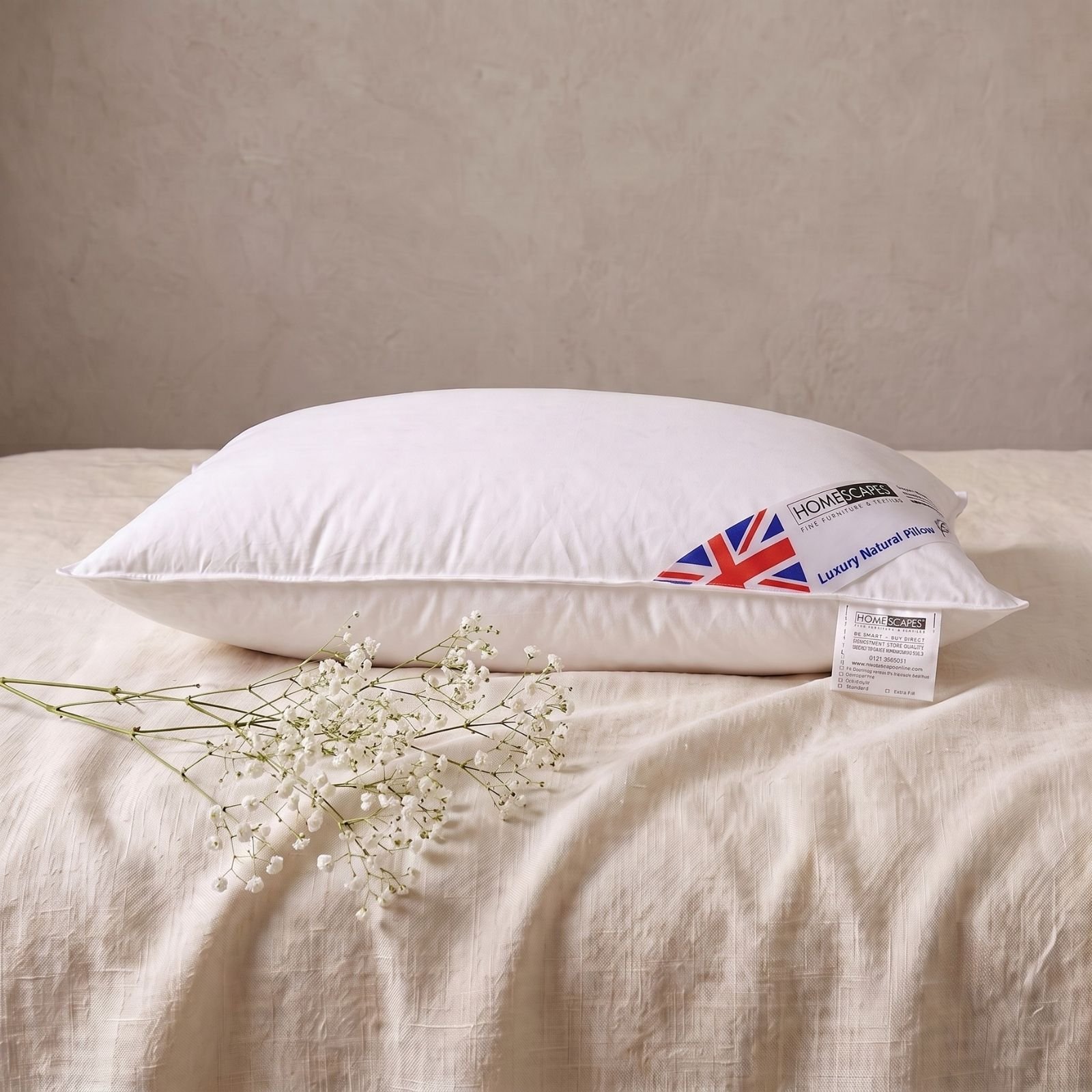 Homescapes Luxury Duck Down Pillow