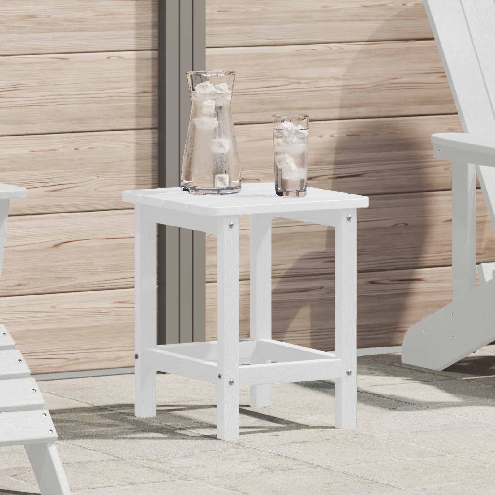 Walplus Modern Square Side Table - White - 38 x 38 x 46 cm