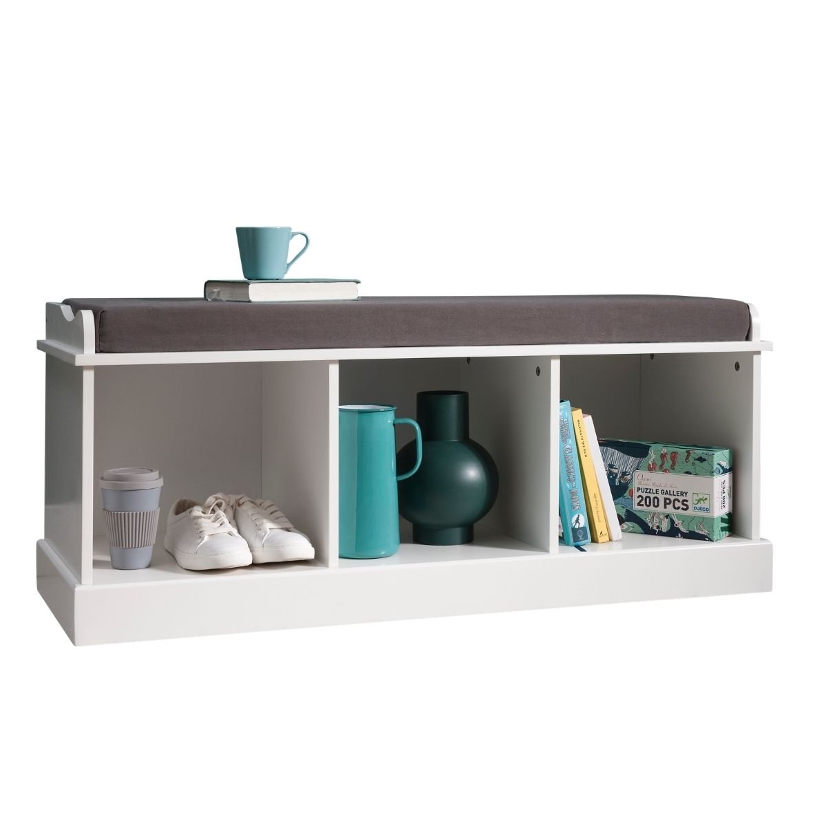 Noa & Nani Stockholm Storage Bench With 3 Storage Cubes - White