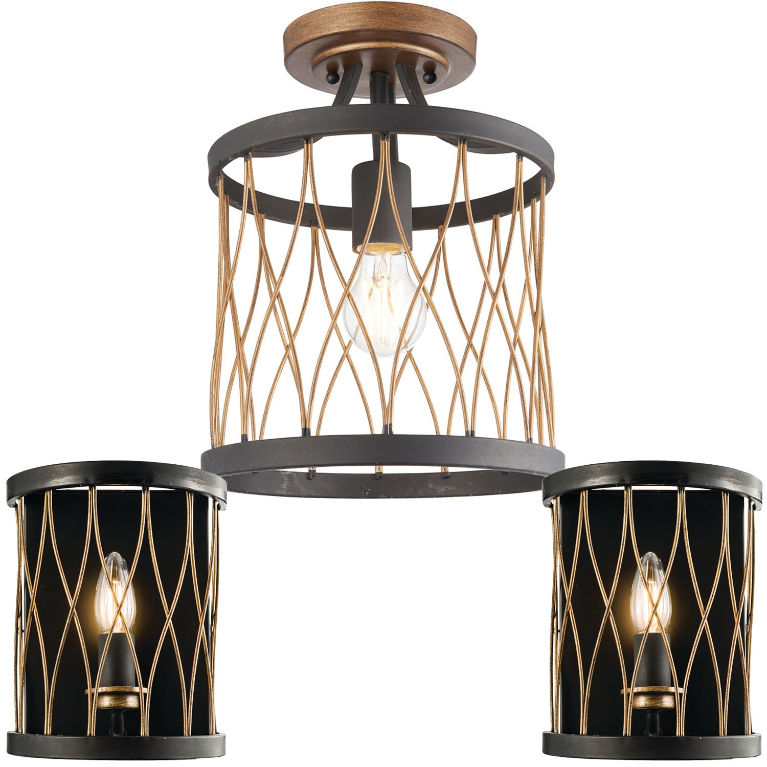 Loops Direct Steel 3-Piece Light Set - Matt Black