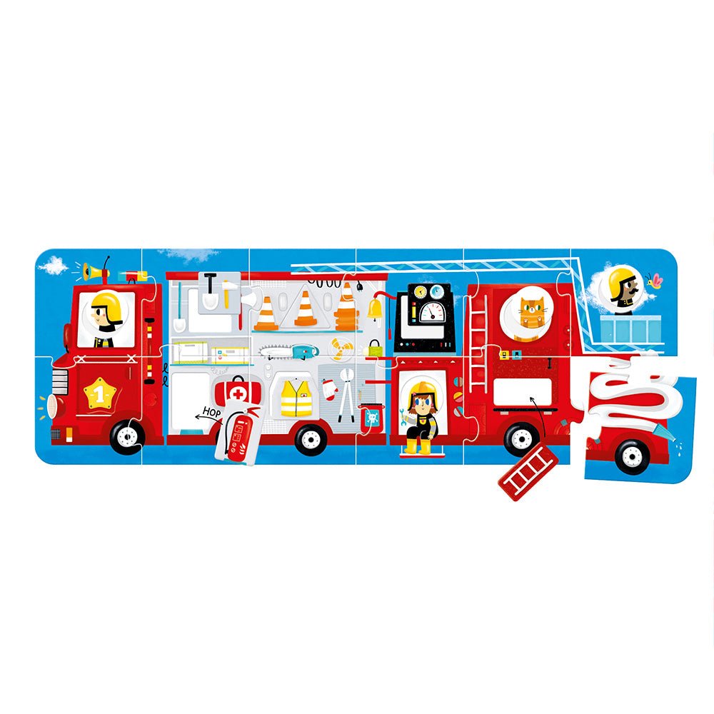 Banana Panda Make-a-Match Puzzle Fire Truck - Red
