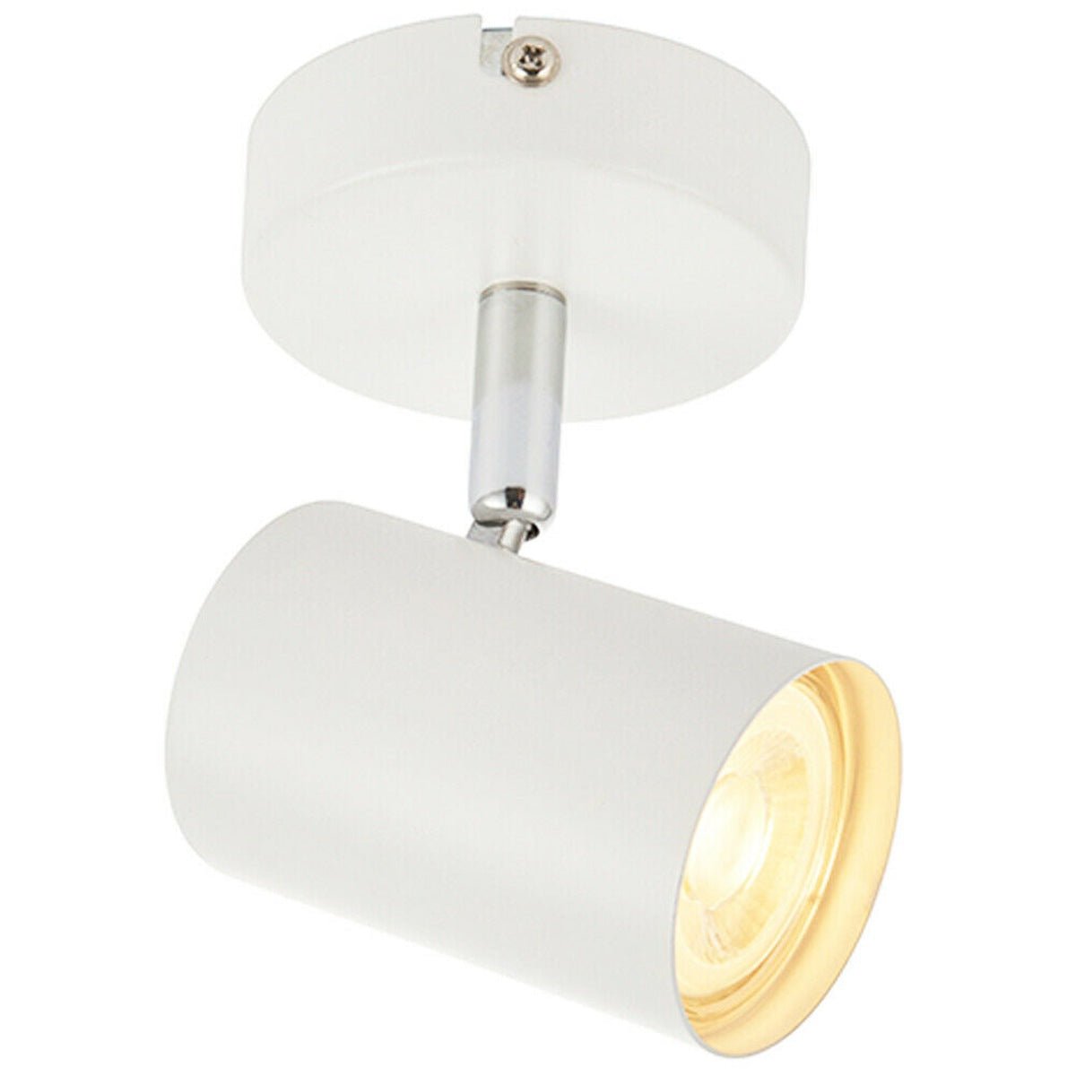Loops Direct Steel Adjustable Ceiling Spotlight - Matt White