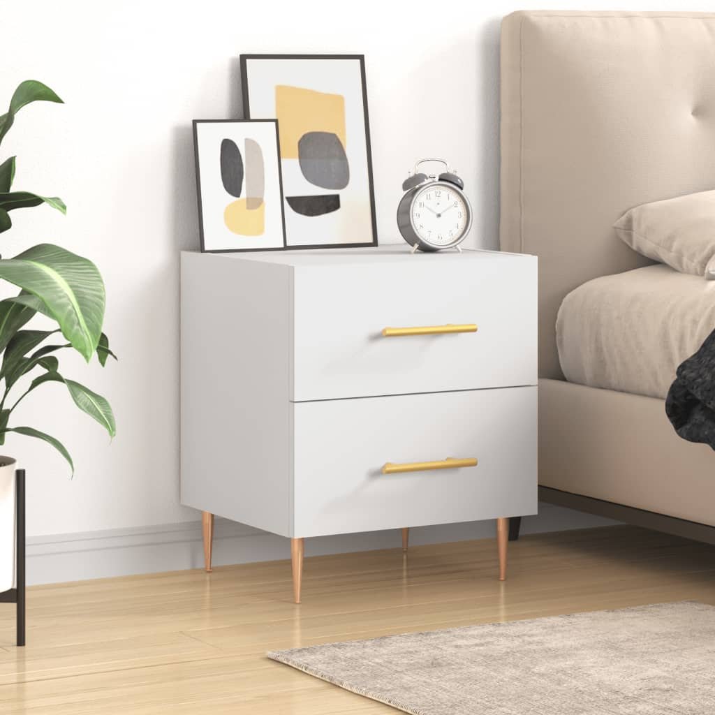 Walplus Bedside Table - White - 40 x 35 x 47.5 cm