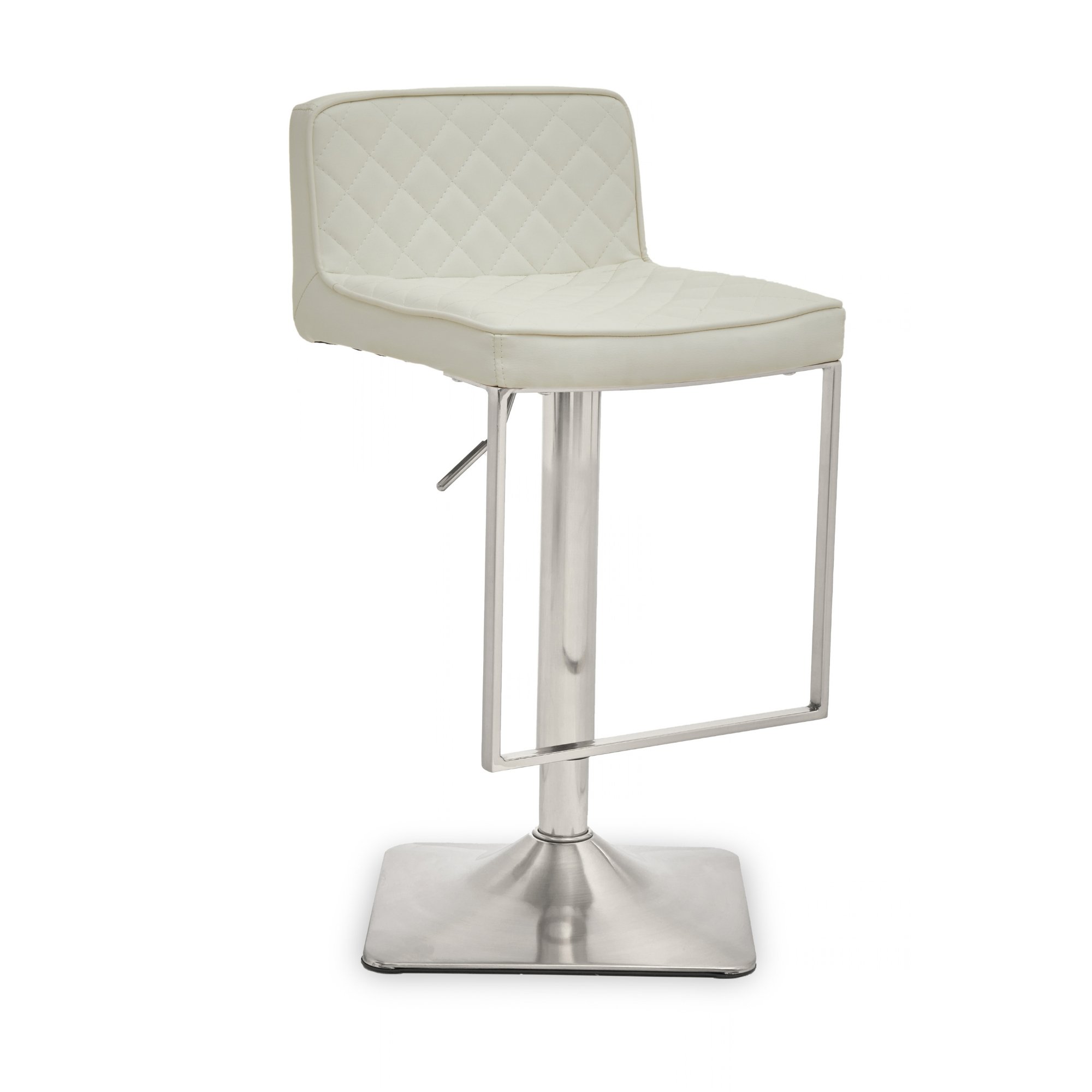 Orsina Baina Faux Leather Swivel Bar Stool – White and Chrome