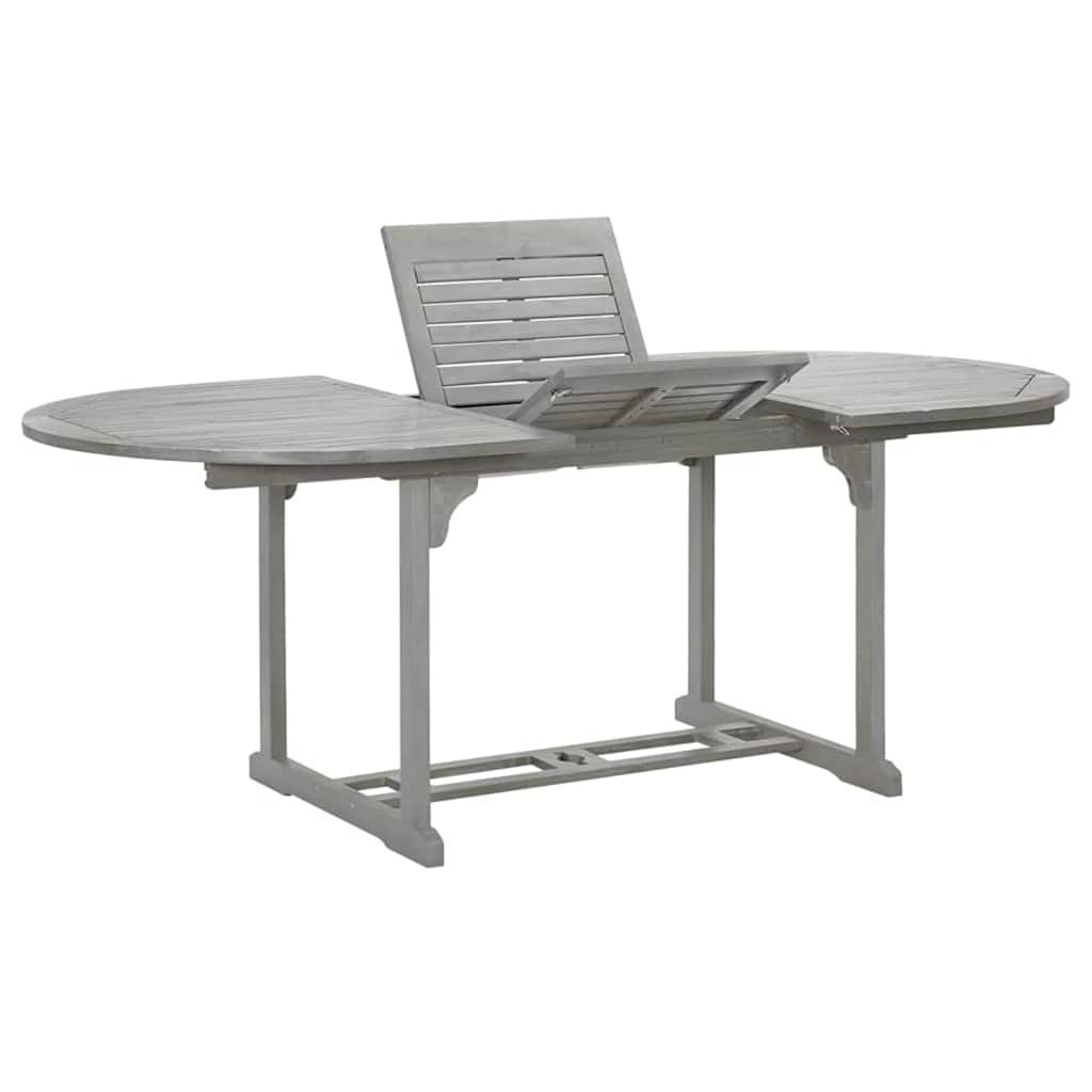 Walplus Solid Acacia Wood Garden Table - Grey - 200 x 100 x 75 cm