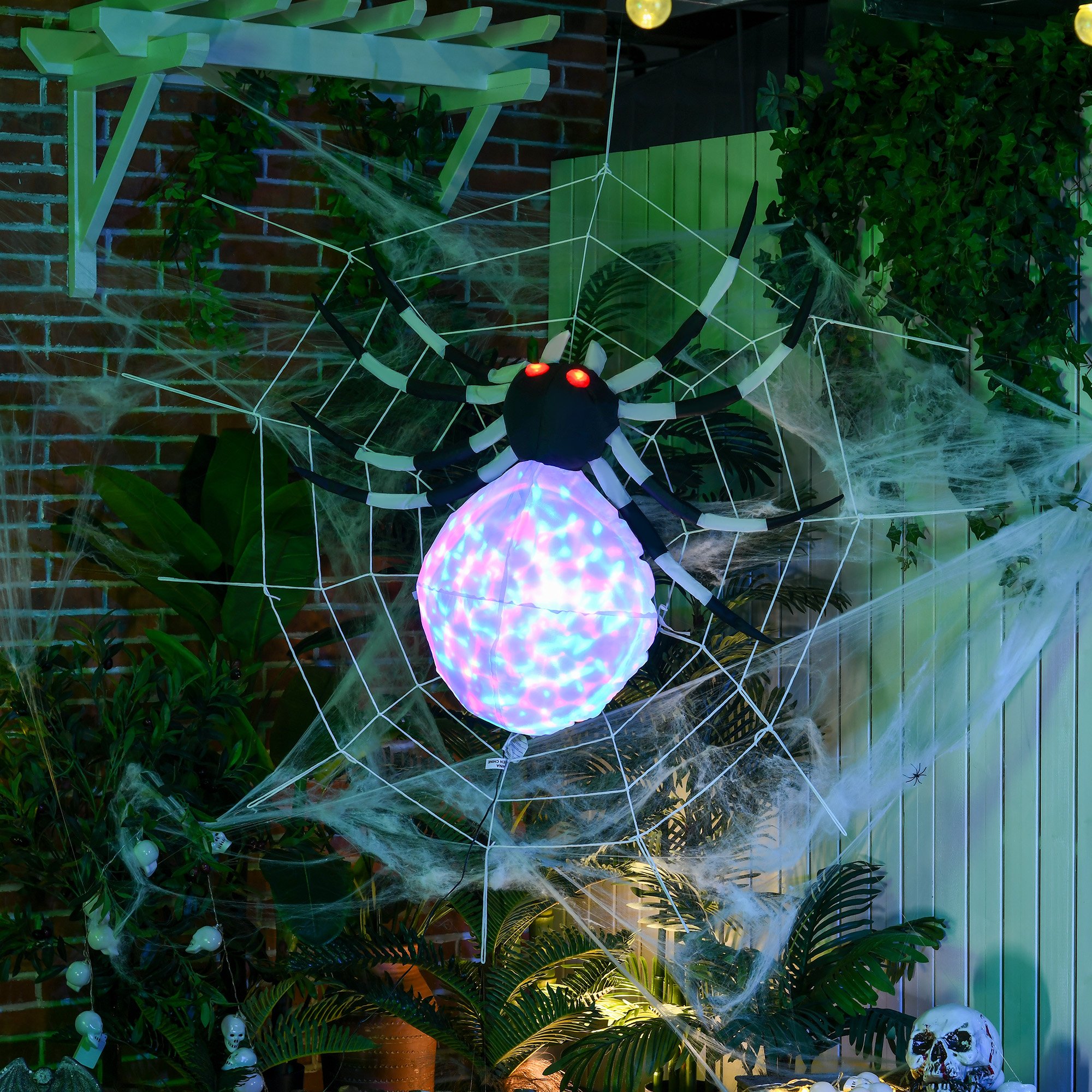 HOMCOM 5ft Halloween Hanging Giant Spider Inflatable Decoration