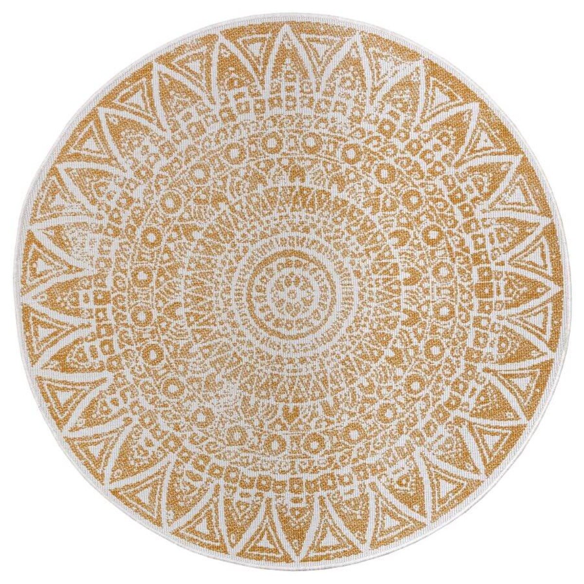 Hanse Home Yellow Lilja Vintage Indoor Outdoor Reversible Round Rug - 100cm