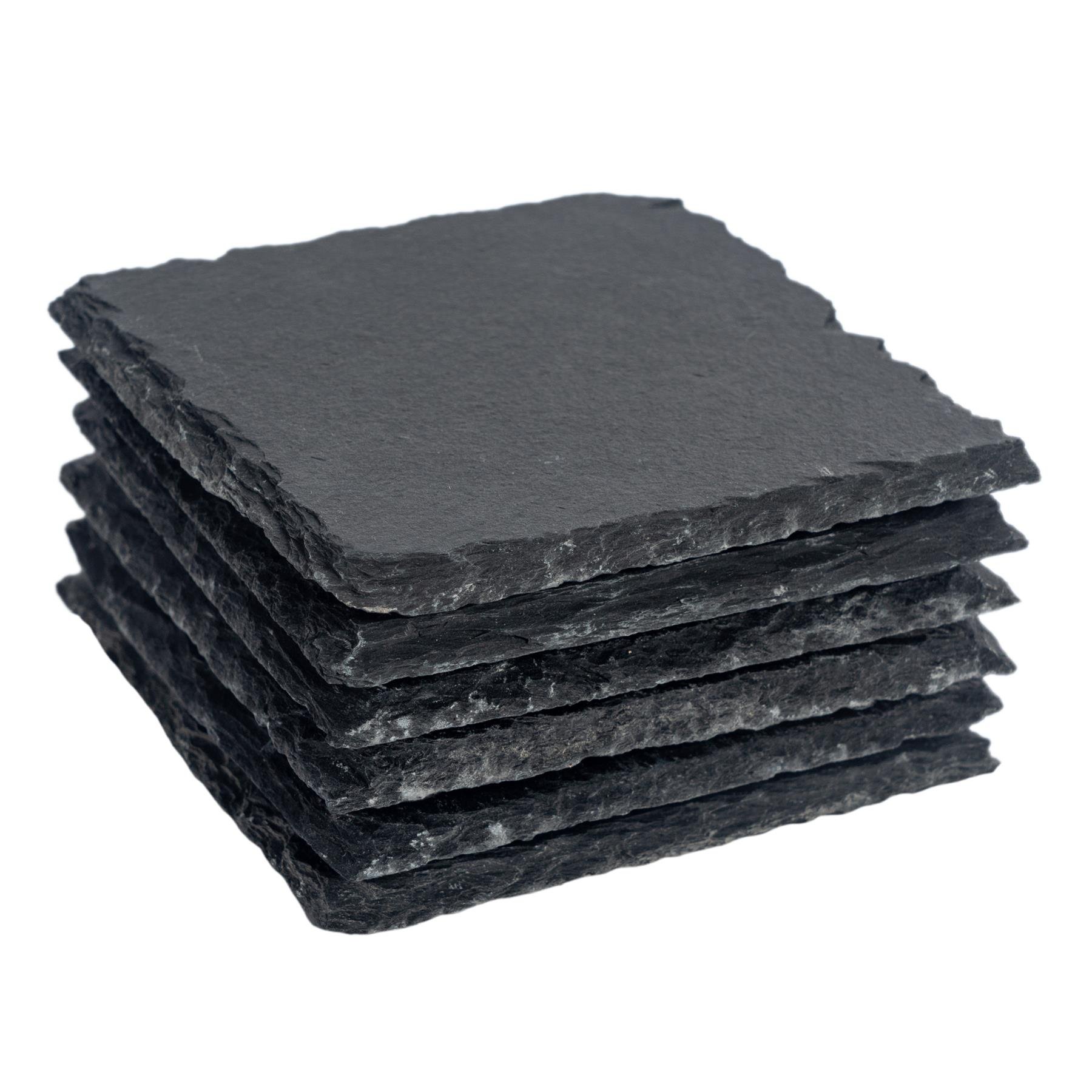 Argon Tableware Square Slate Coasters - Pack of 6