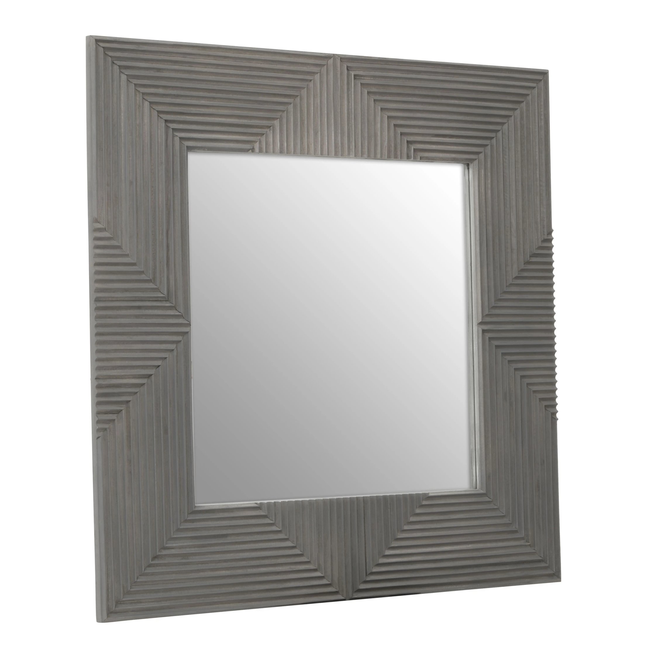 Orsina Suar Wash Mango Wood Wall Mirror – Grey